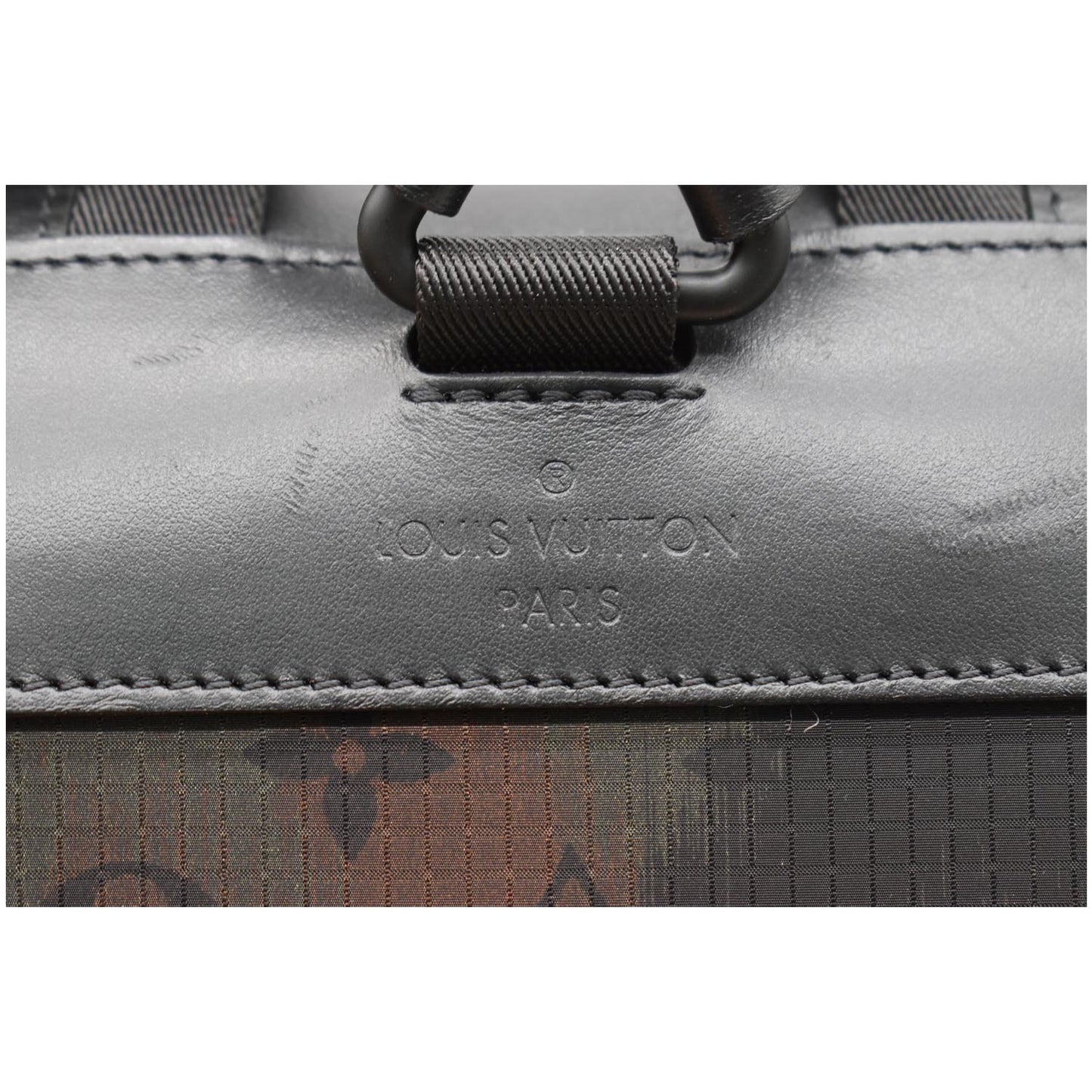 LOUIS VUITTON Christopher PM Camouflage Nylon Monogram Backpack Bag Black