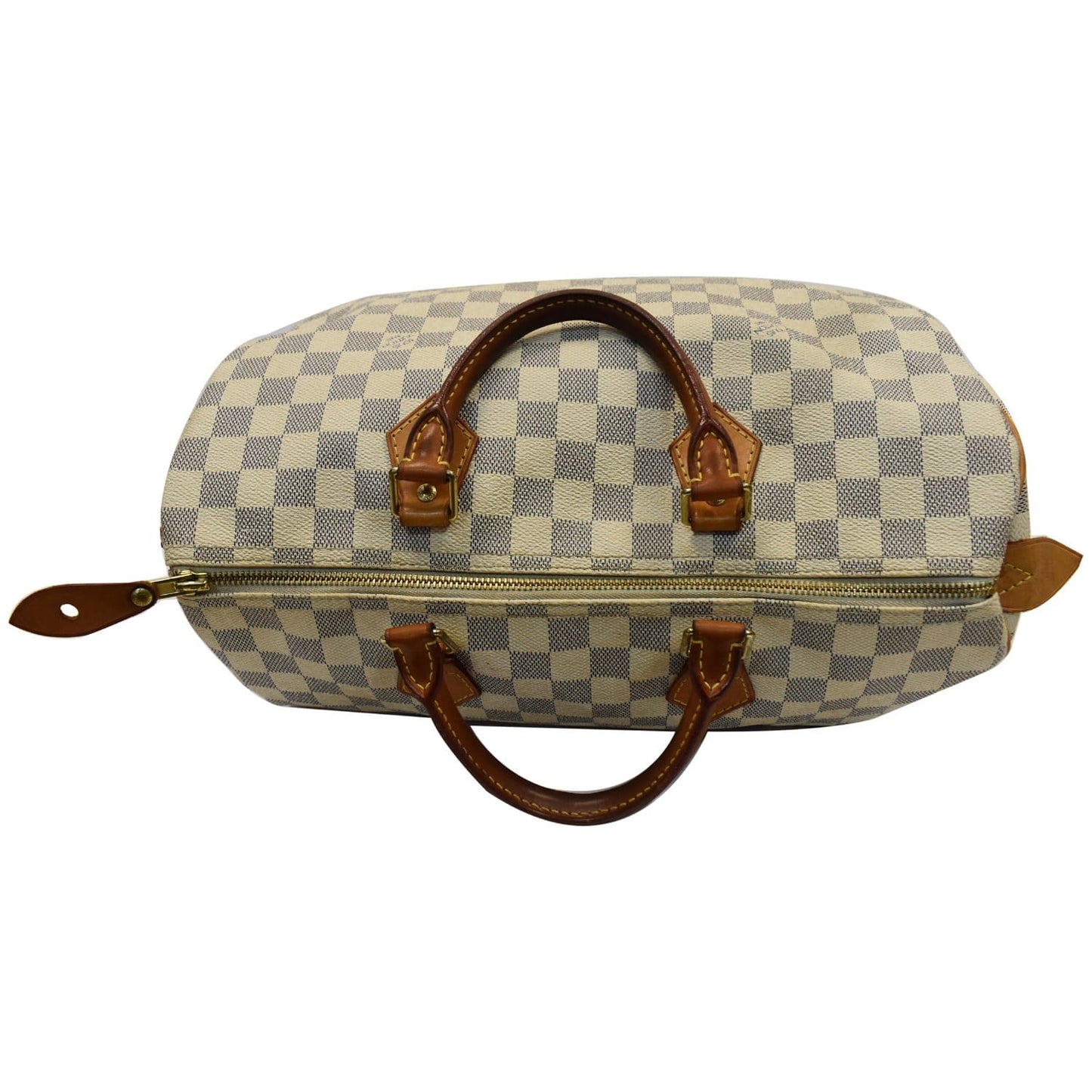 LOUIS VUITTON Speedy 35 Damier Azur Satchel Bag White