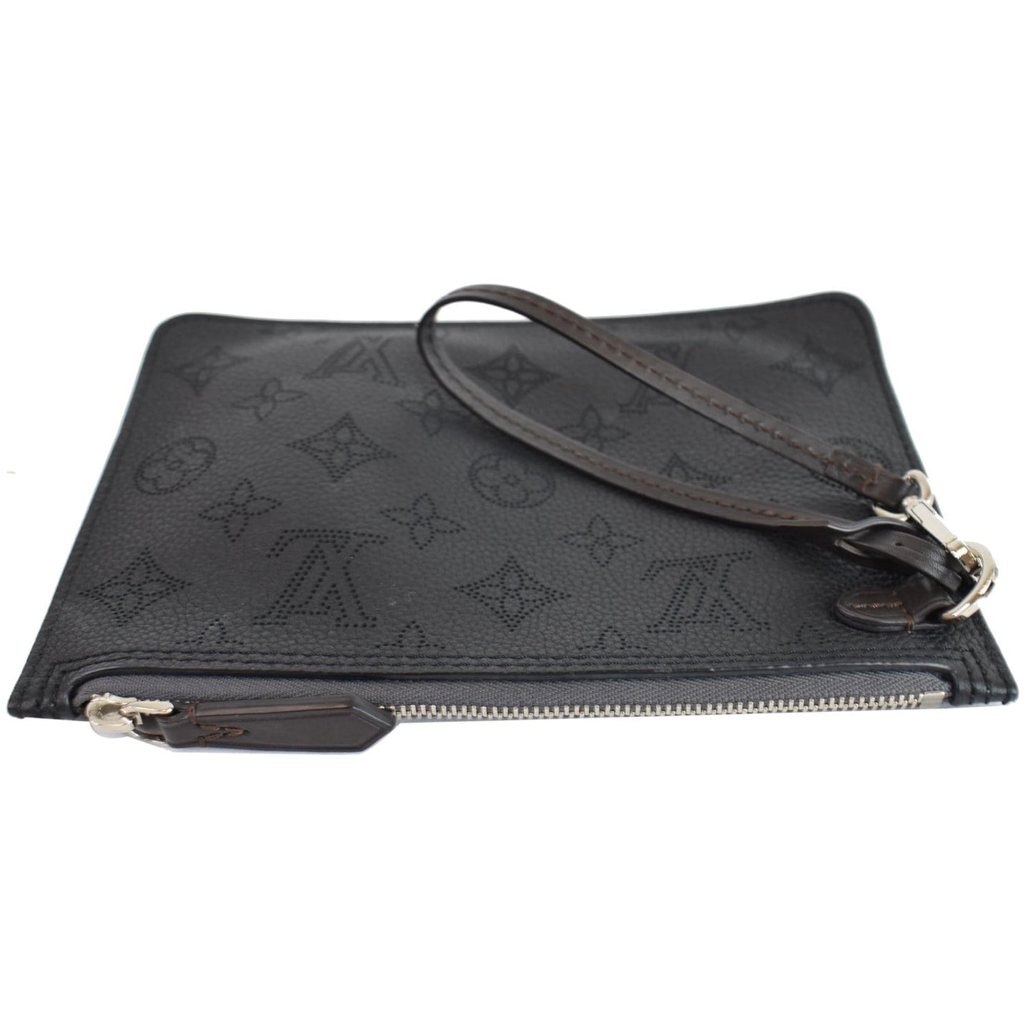 LOUIS VUITTON Wristlet Pochette Monogram Leather Mahina Girolata Black