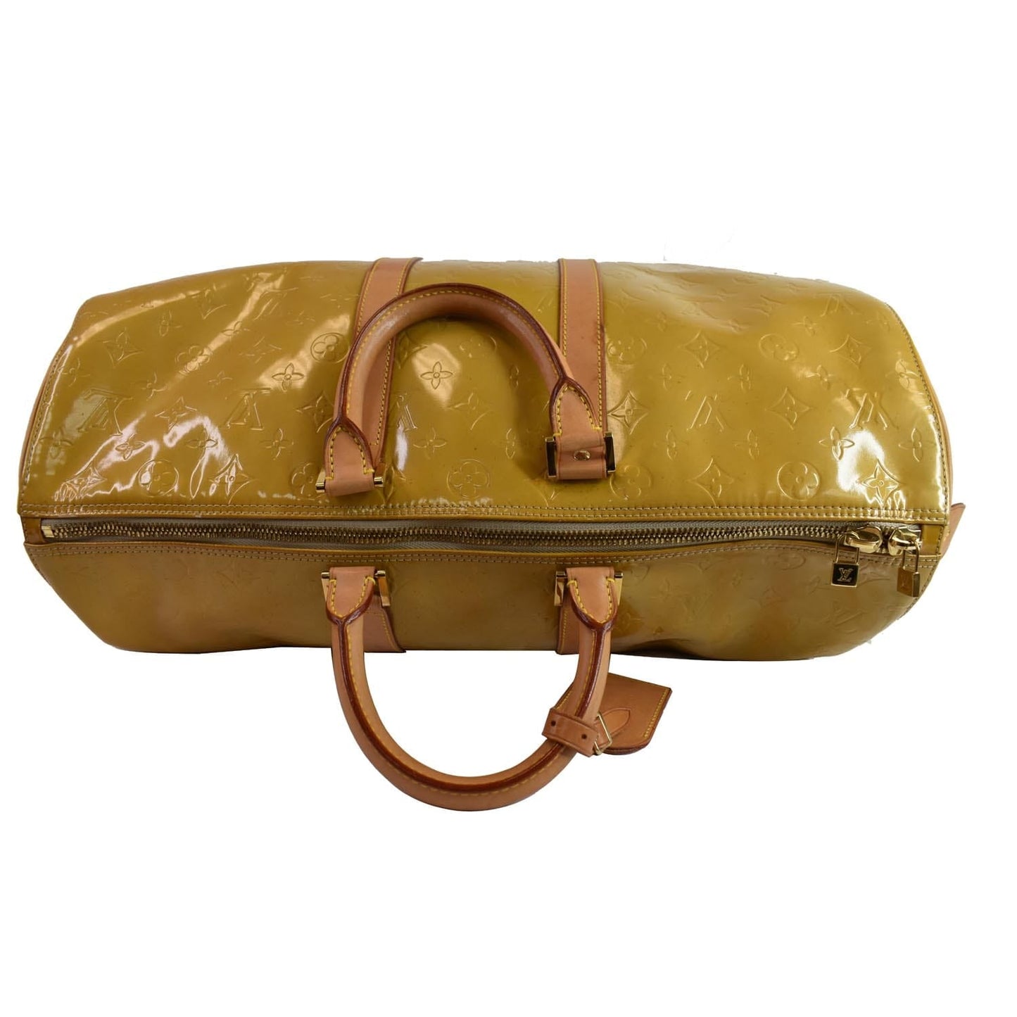 LOUIS VUITTON Keepall 45 Vernis Travel Bag Yellow