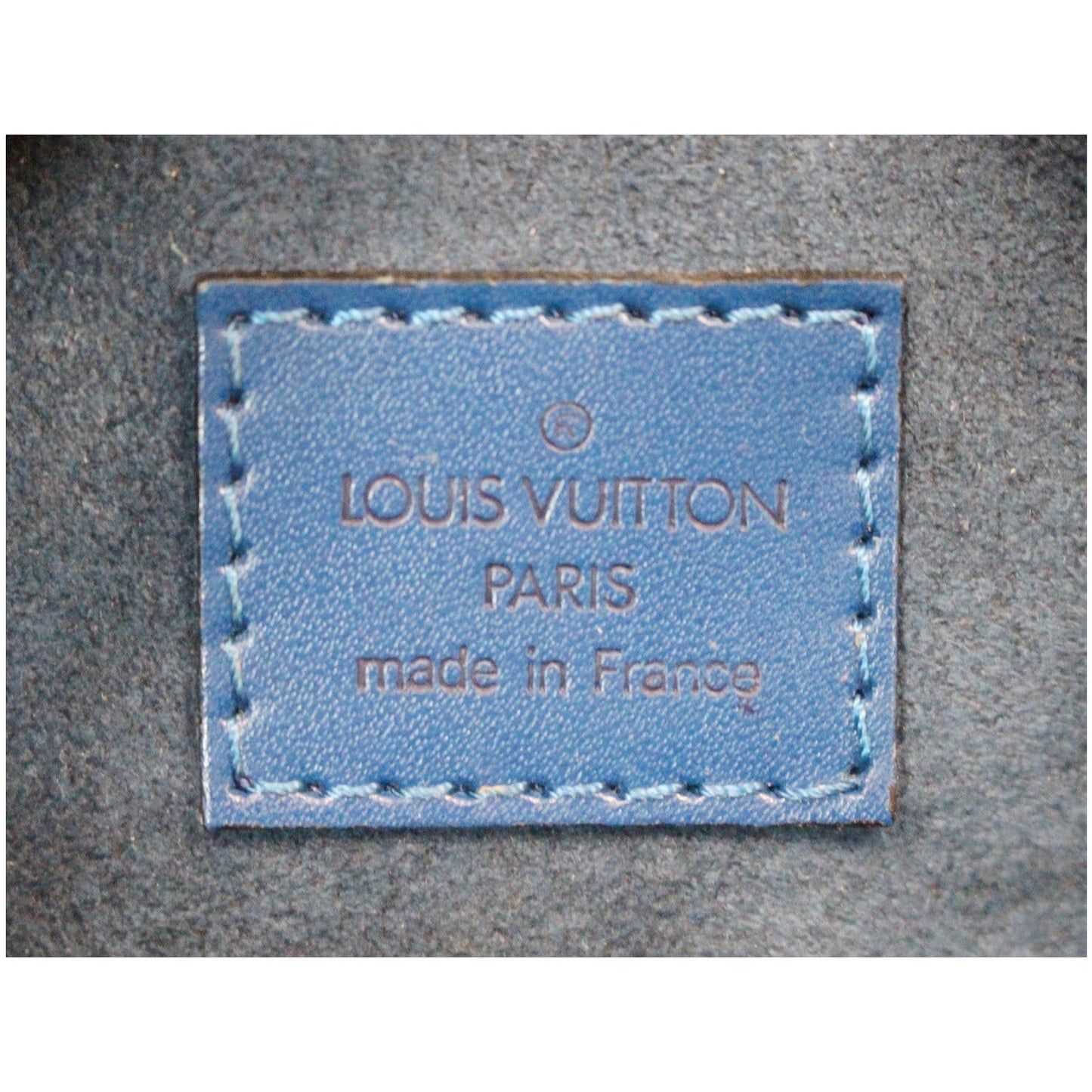 LOUIS VUITTON Sablon Epi Leather Satchel Bag Blue