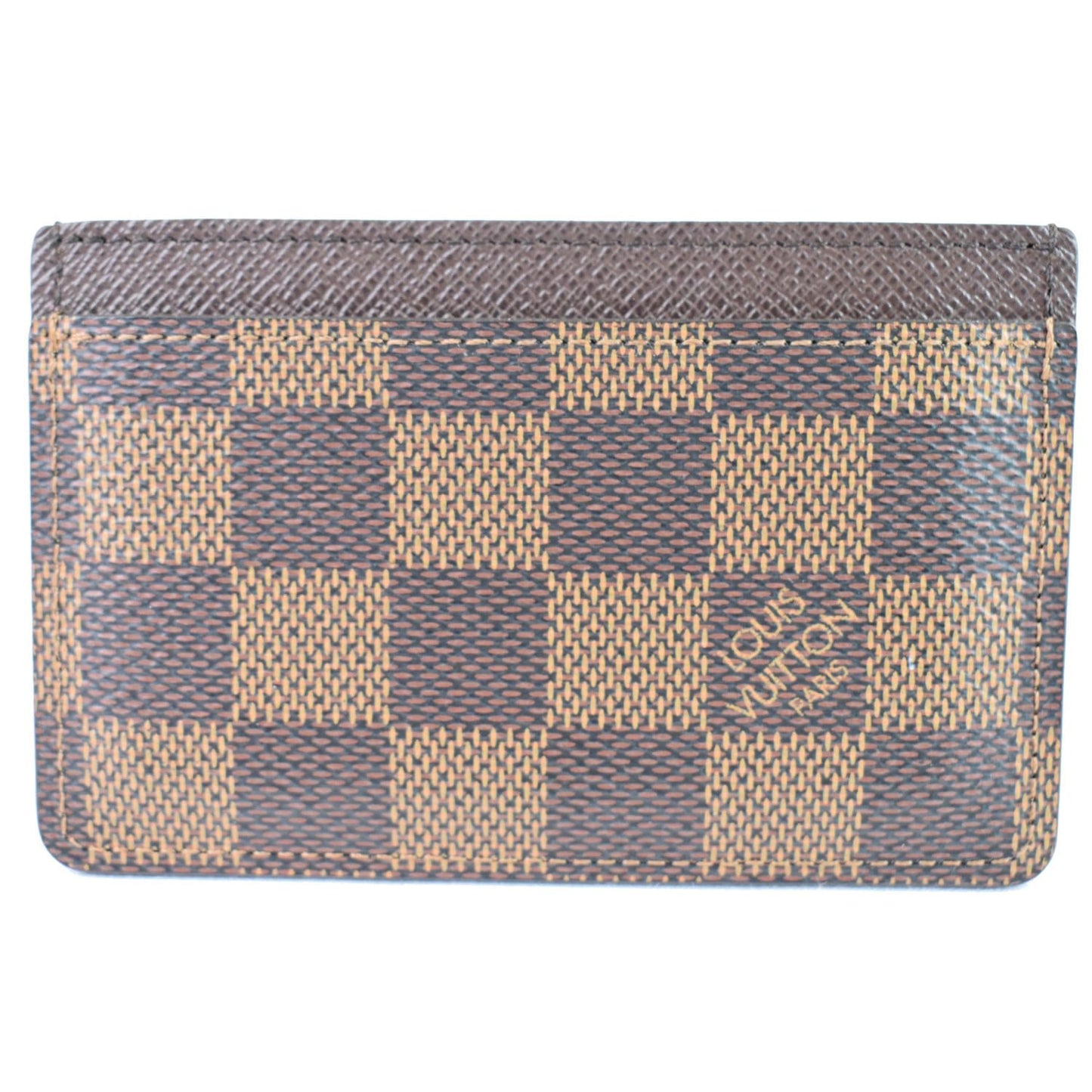 LOUIS VUITTON Card Holder Damier Ebene Brown