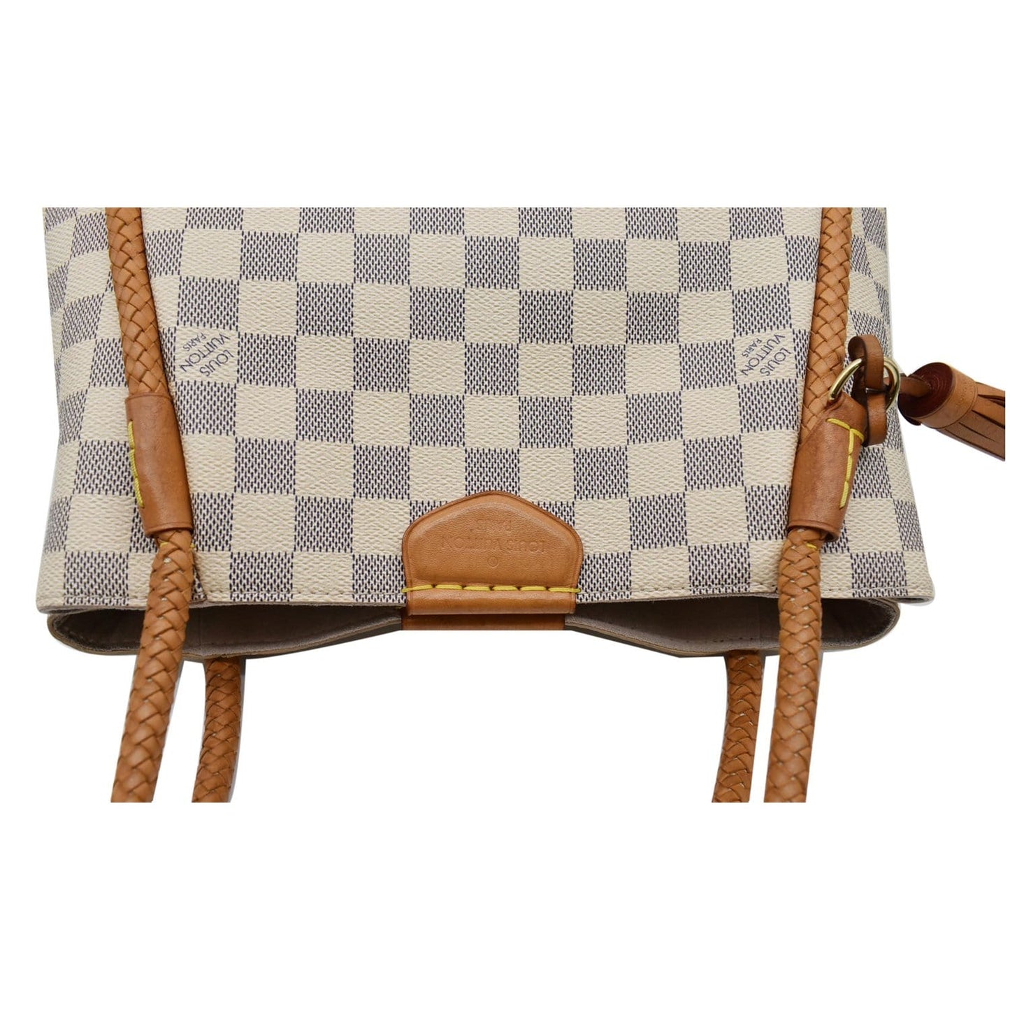 LOUIS VUITTON Propriano Damier Azur Tote Shoulder Bag White
