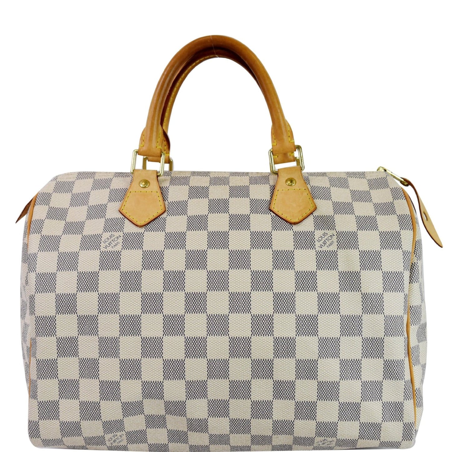LOUIS VUITTON Speedy 30 Damier Azur Satchel Bag White