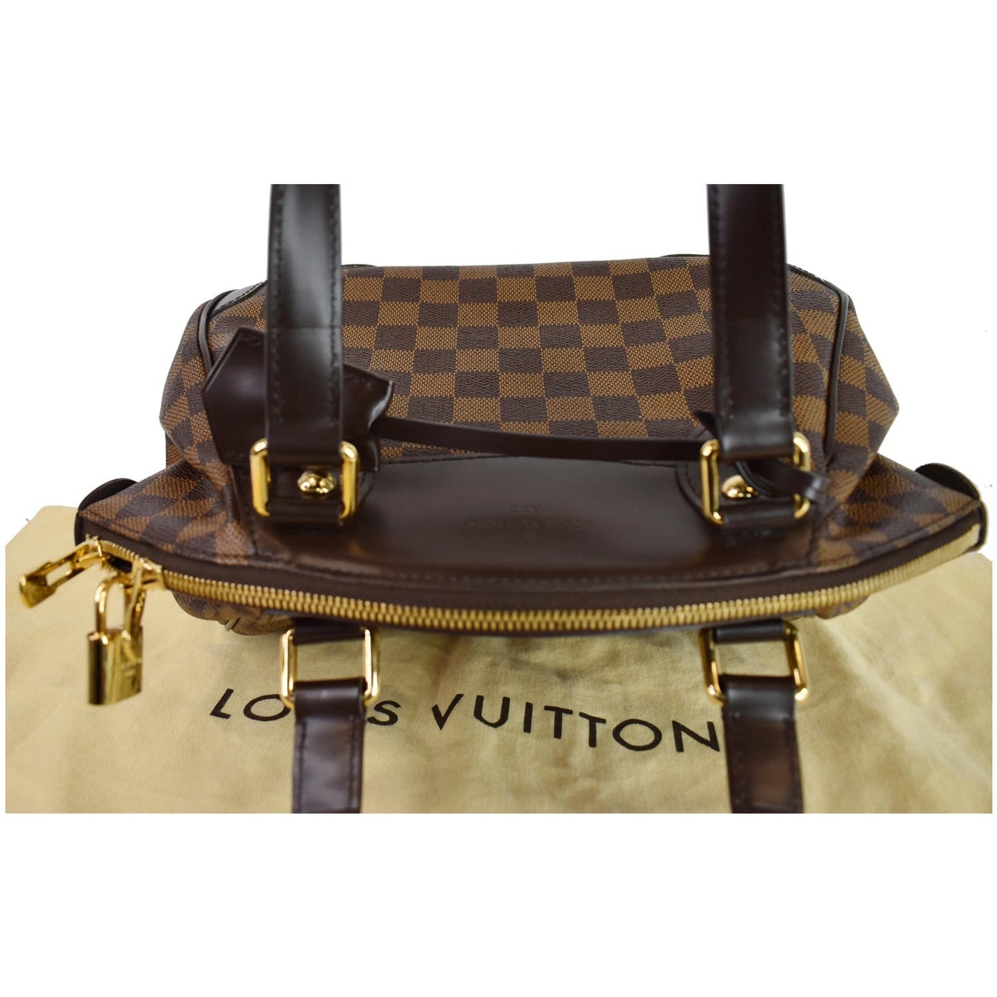LOUIS VUITTON Verona PM Damier Ebene Satchel Bag Brown