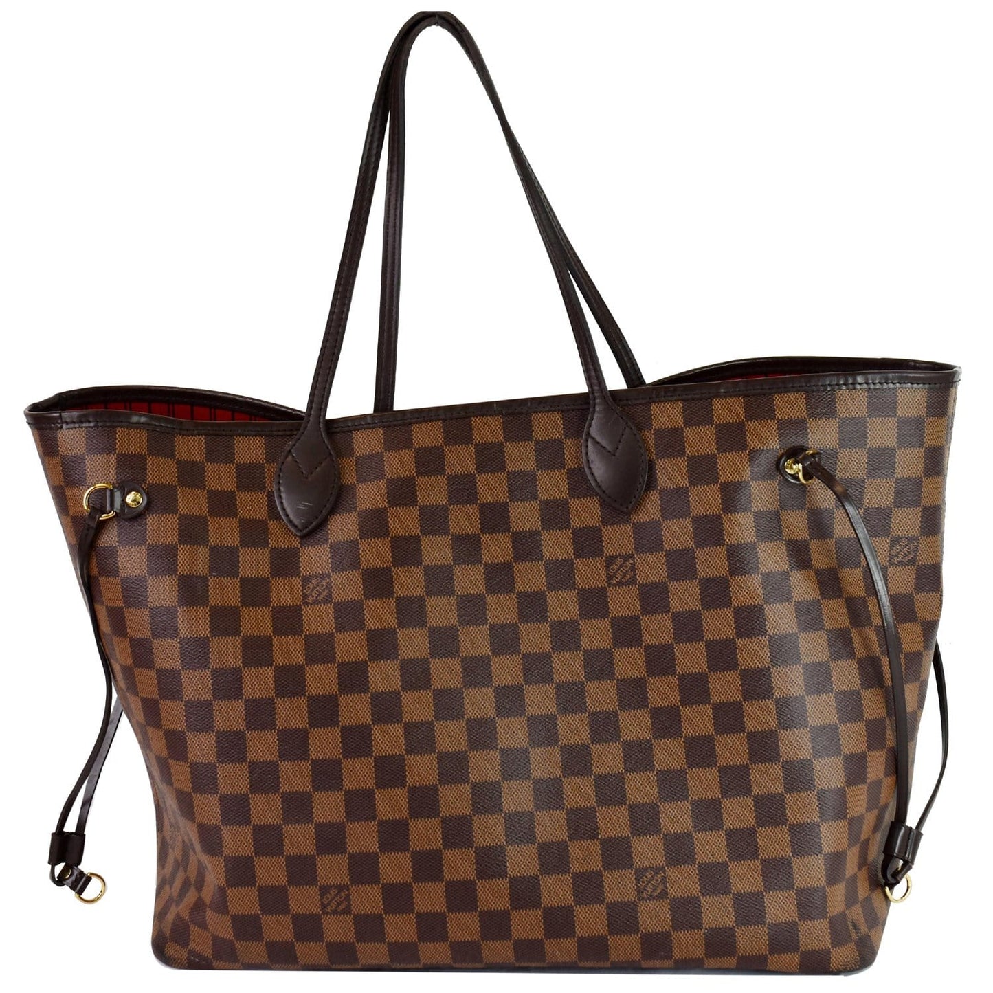 LOUIS VUITTON Neverfull GM Damier Ebene Tote Shoulder Bag Brown