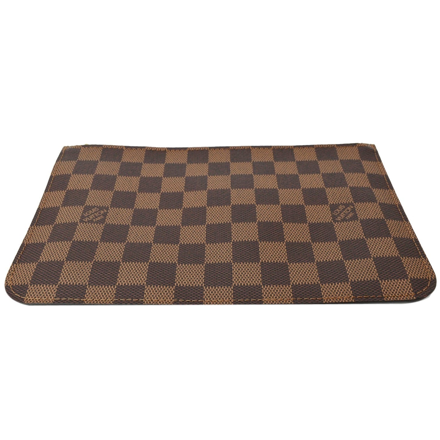 LOUIS VUITTON Neverfull MM Damier Ebene Pochette Wristlet Pouch Brown