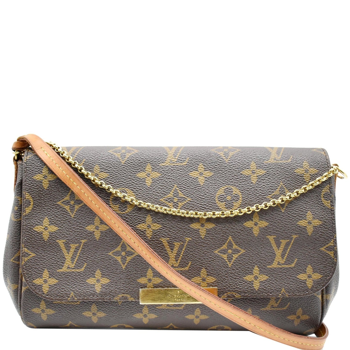 LOUIS VUITTON Favorite MM Monogram Canvas Crossbody Bag Brown