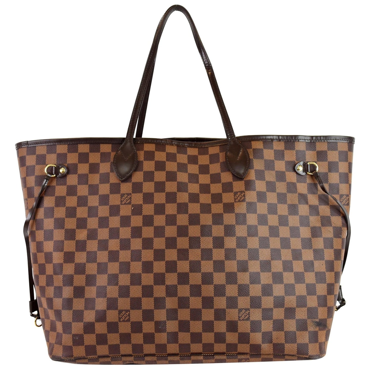 LOUIS VUITTON Neverfull GM Damier Ebene Tote Bag Brown