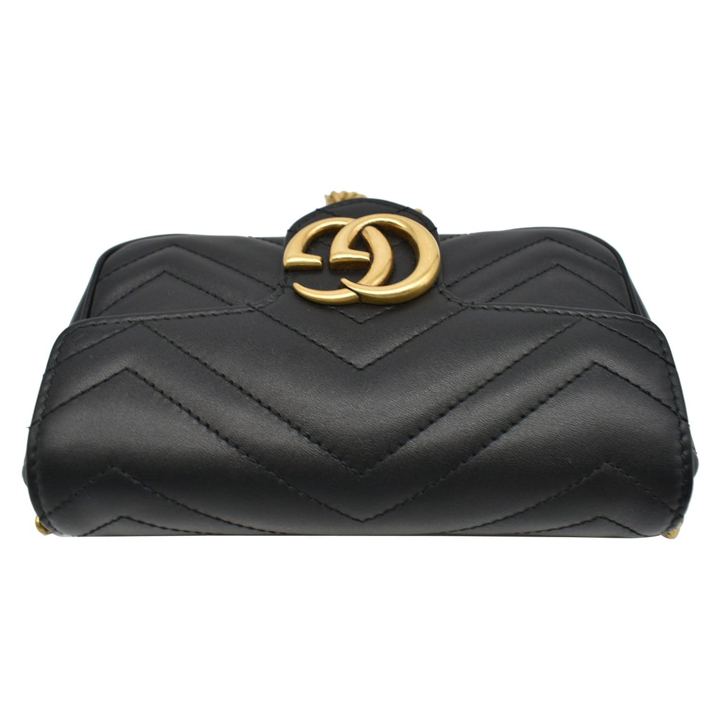 GUCCI GG Marmont Super Mini Leather Crossbody Bag Black 476433