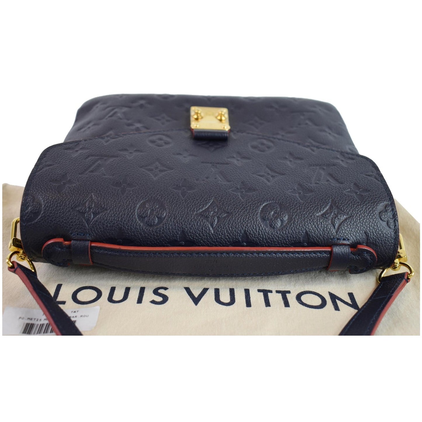 LOUIS VUITTON Metis Pochette Empreinte Leather Crossbody Bag Blue