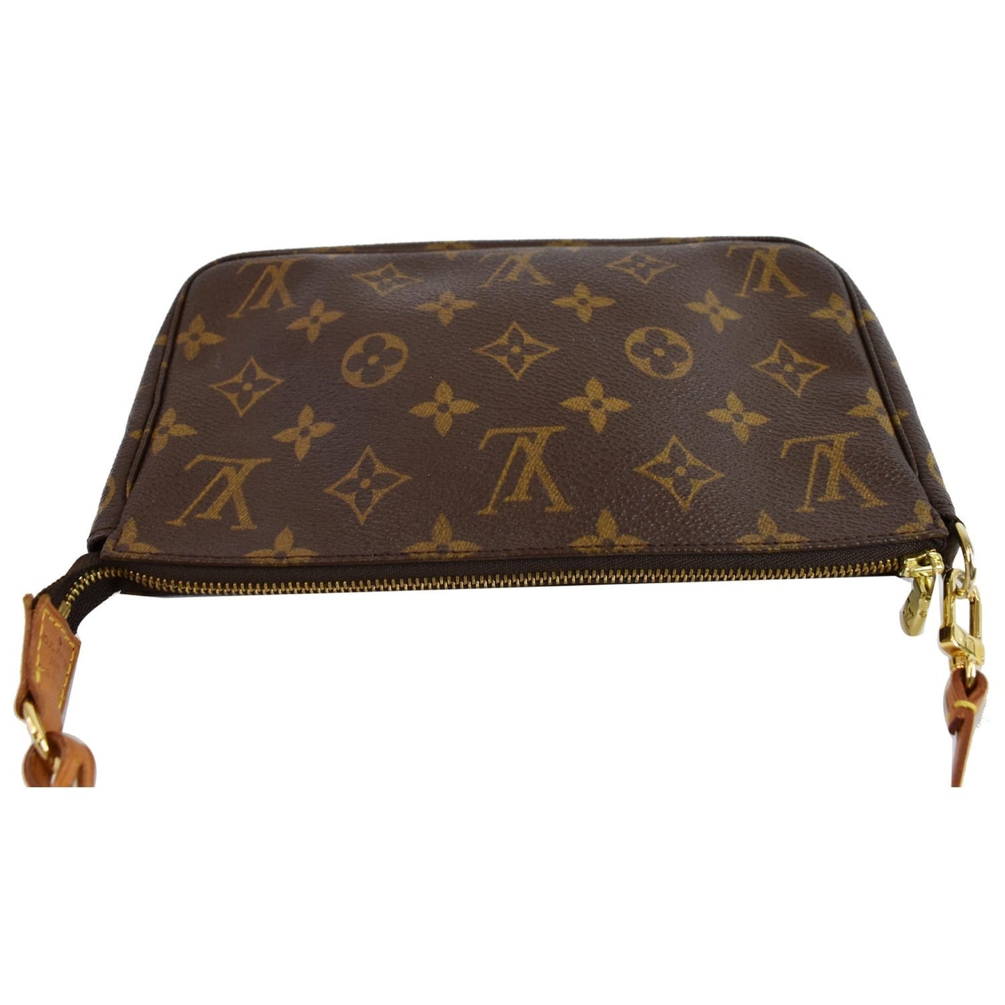 LOUIS VUITTON Pochette Monogram Canvas Accessories Pouch Brown