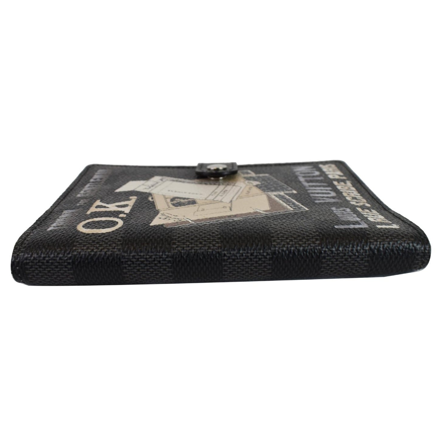 LOUIS VUITTON Damier Graphite I Rue Scribe Small Ring Agenda Cover Black