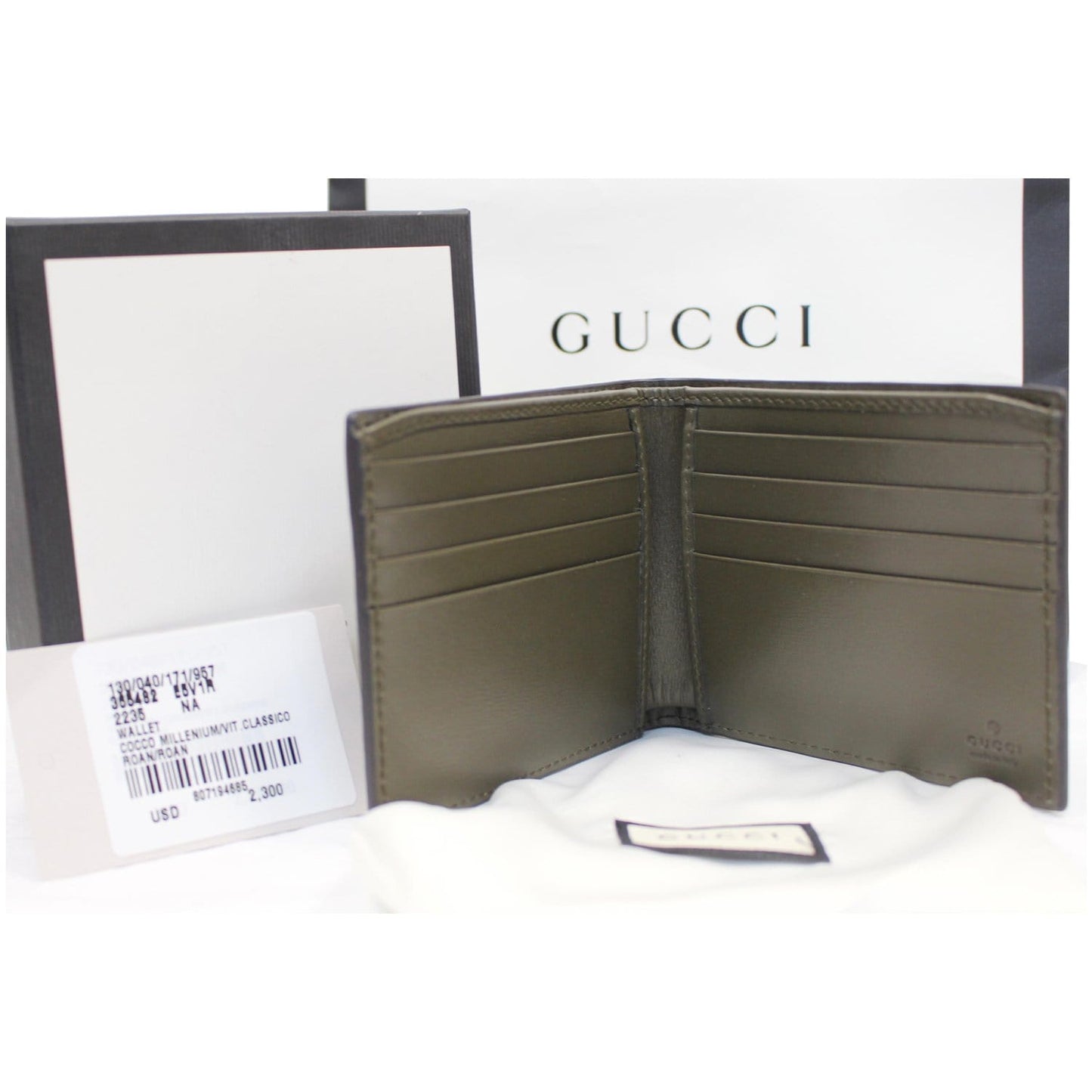GUCCI Bi-Fold Crocodile Leather Wallet Black 365482 - 25% OFF
