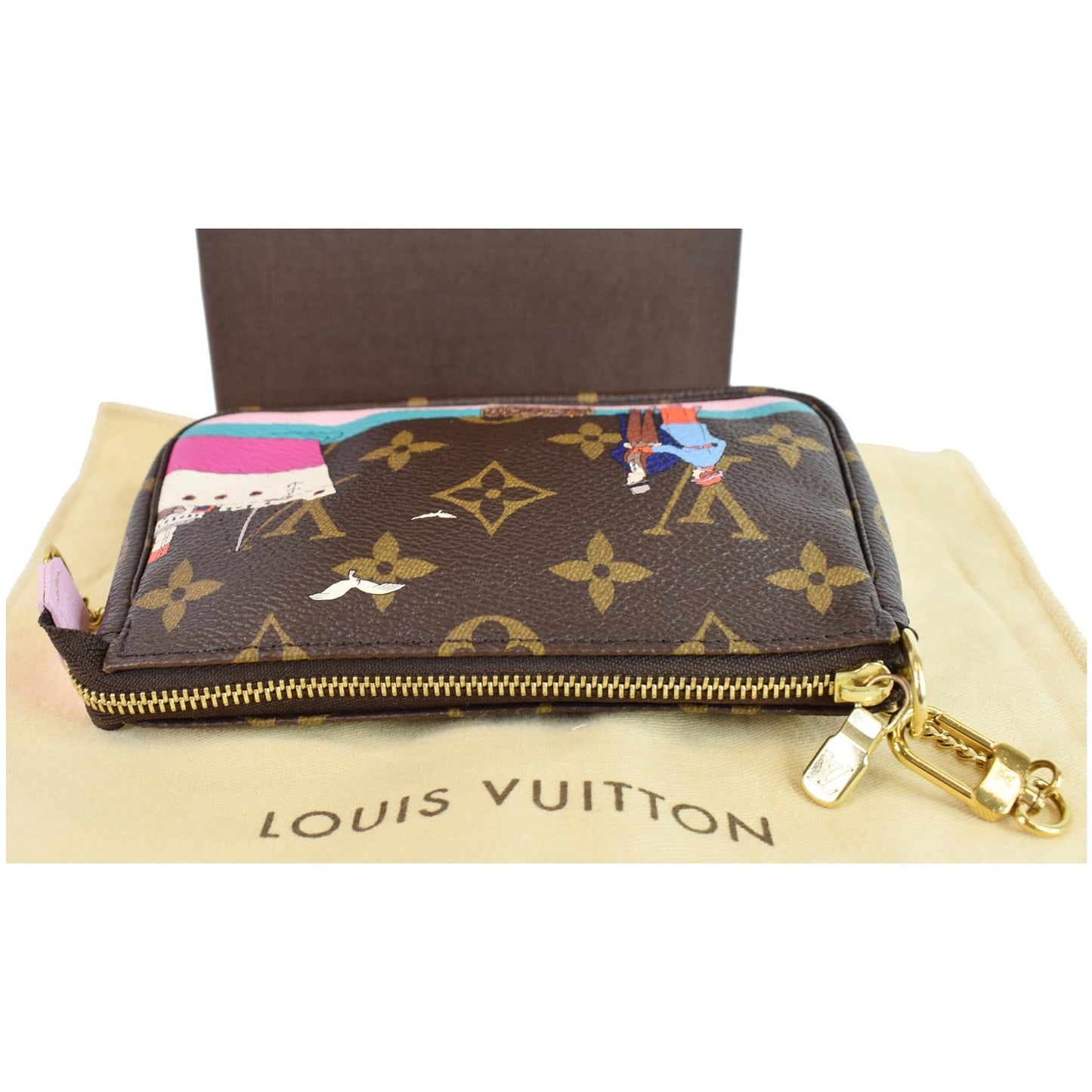 LOUIS VUITTON Animation Pochette Monogram Canvas Accessoires Pouch Brown