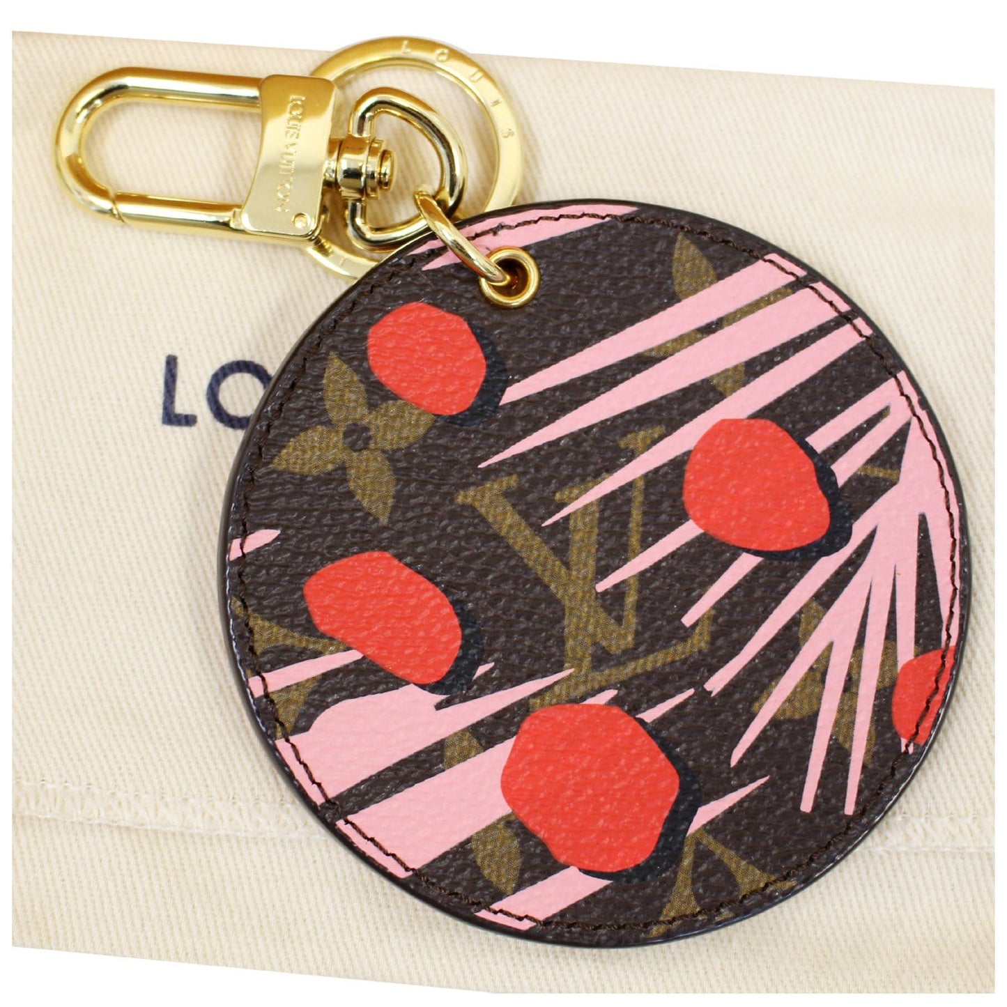 LOUIS VUITTON Jungle Print Key Holder Bag Charm