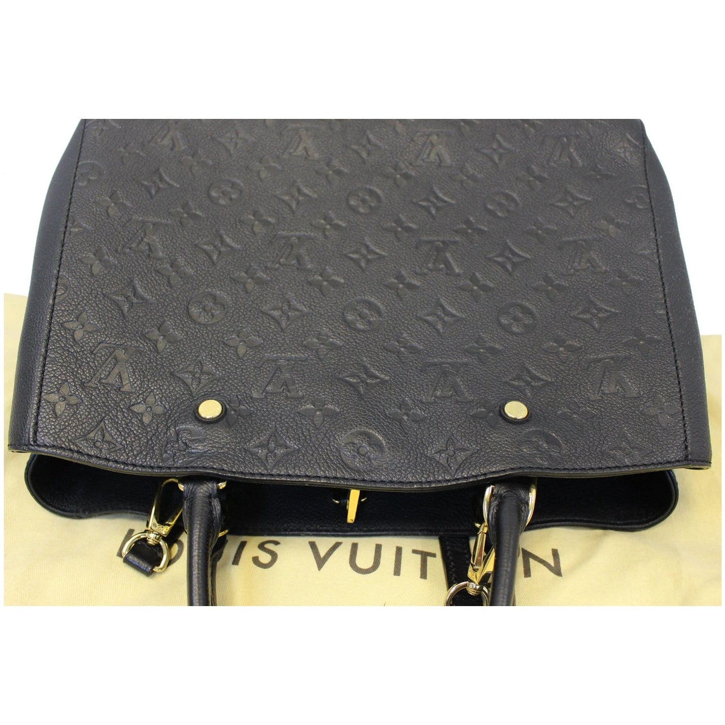 LOUIS VUITTON Montaigne GM Empreinte Leather Shoulder Bag Black
