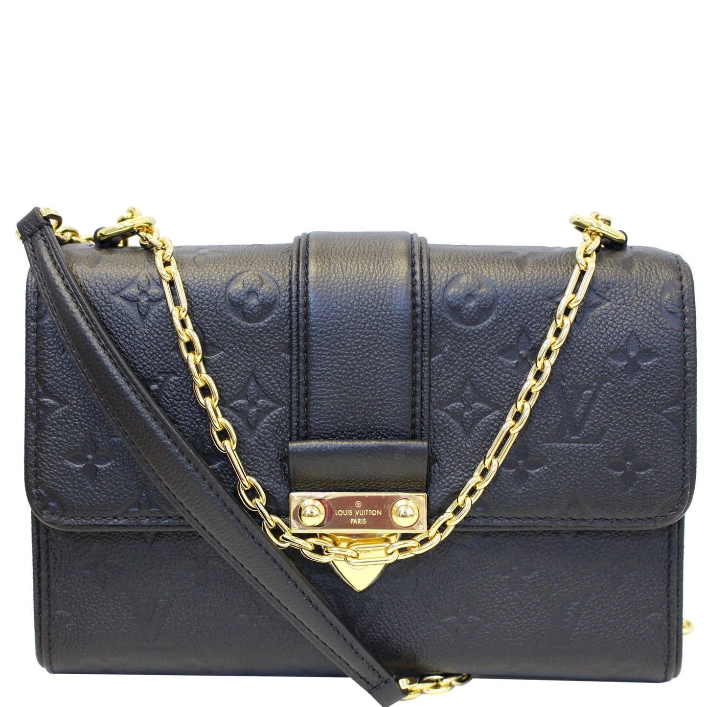 LOUIS VUITTON Saint Sulpice PM Empreinte Leather Crossbody Bag Noir