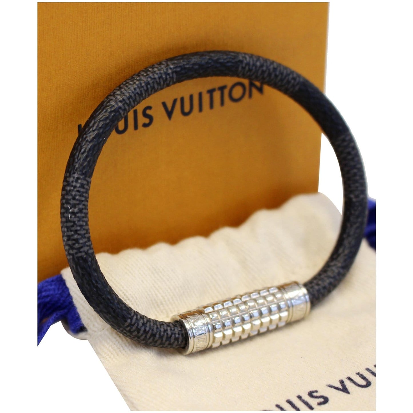 LOUIS VUITTON Digit Damier Graphite Bracelet Black