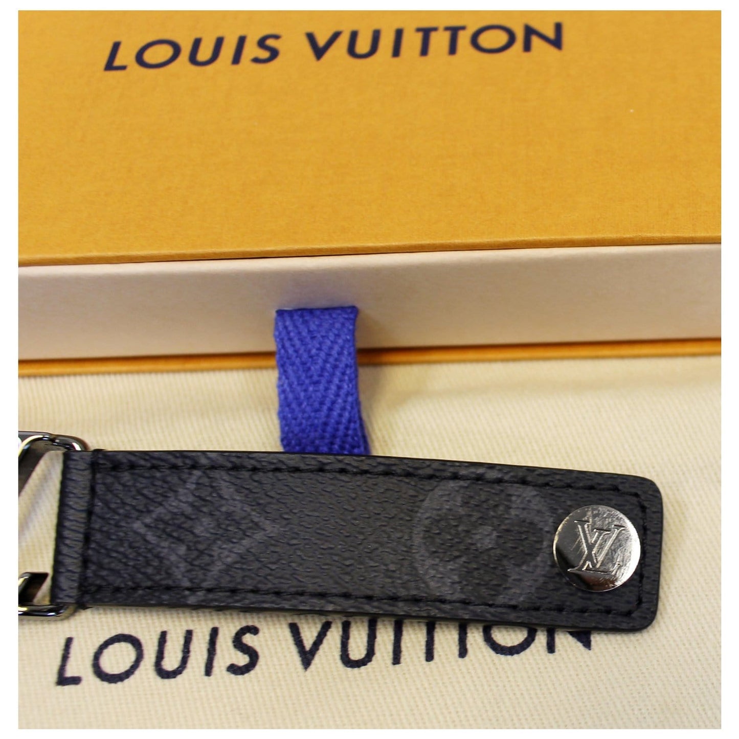 LOUIS VUITTON Hockenheim Monogram Eclipse Bracelet 19
