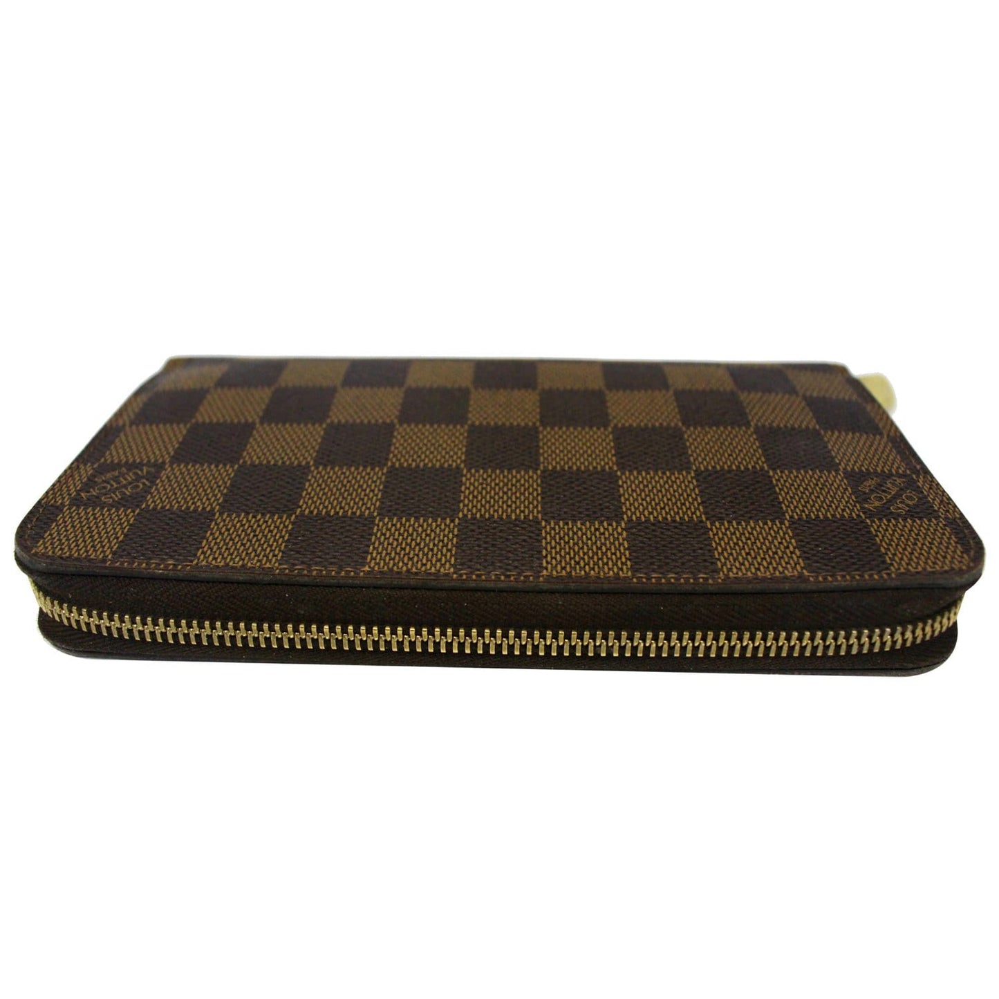 LOUIS VUITTON Damier Ebene Zippy Wallet Brown