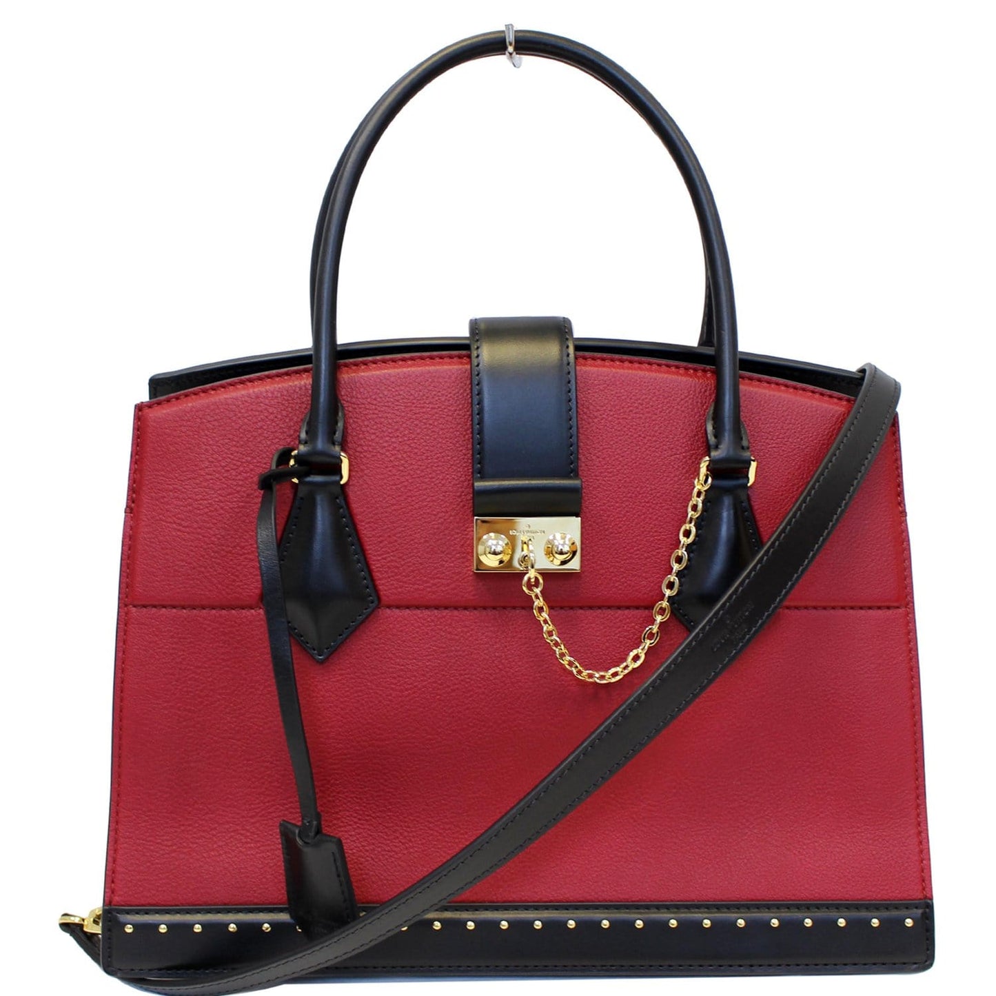 LOUIS VUITTON Cour Marly MM Calfskin Leather Shoulder Bag Rouge