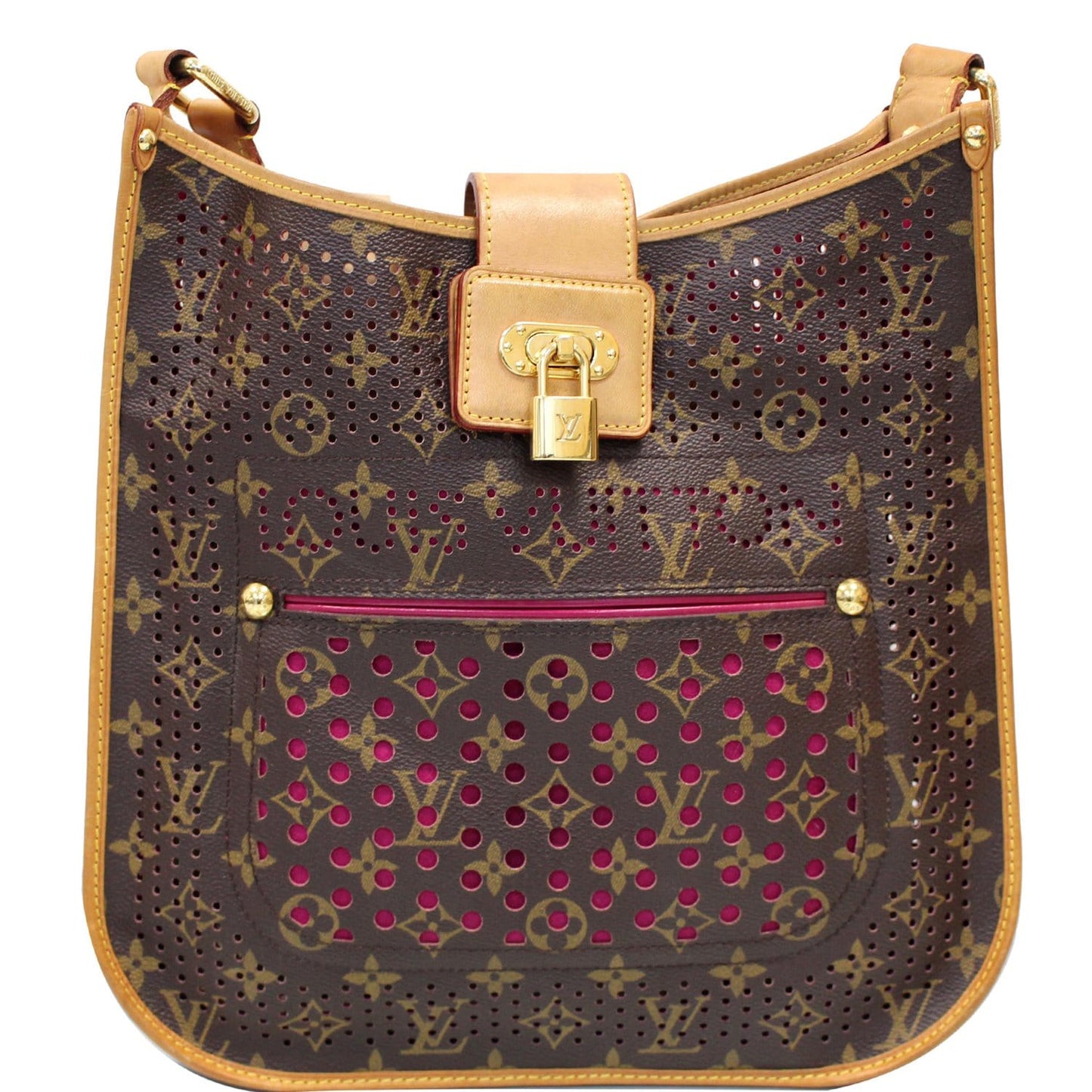 LOUIS VUITTON Perforated Musette Monogram Canvas Crossbody Bag Brown