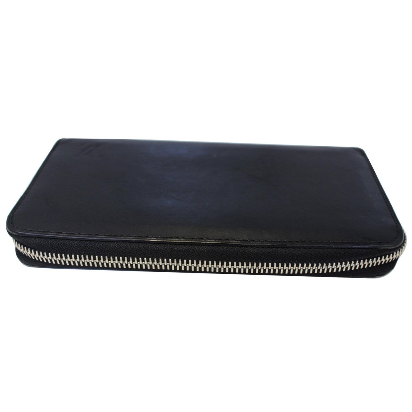 LOUIS VUITTON Zip Around Leather Wallet Black