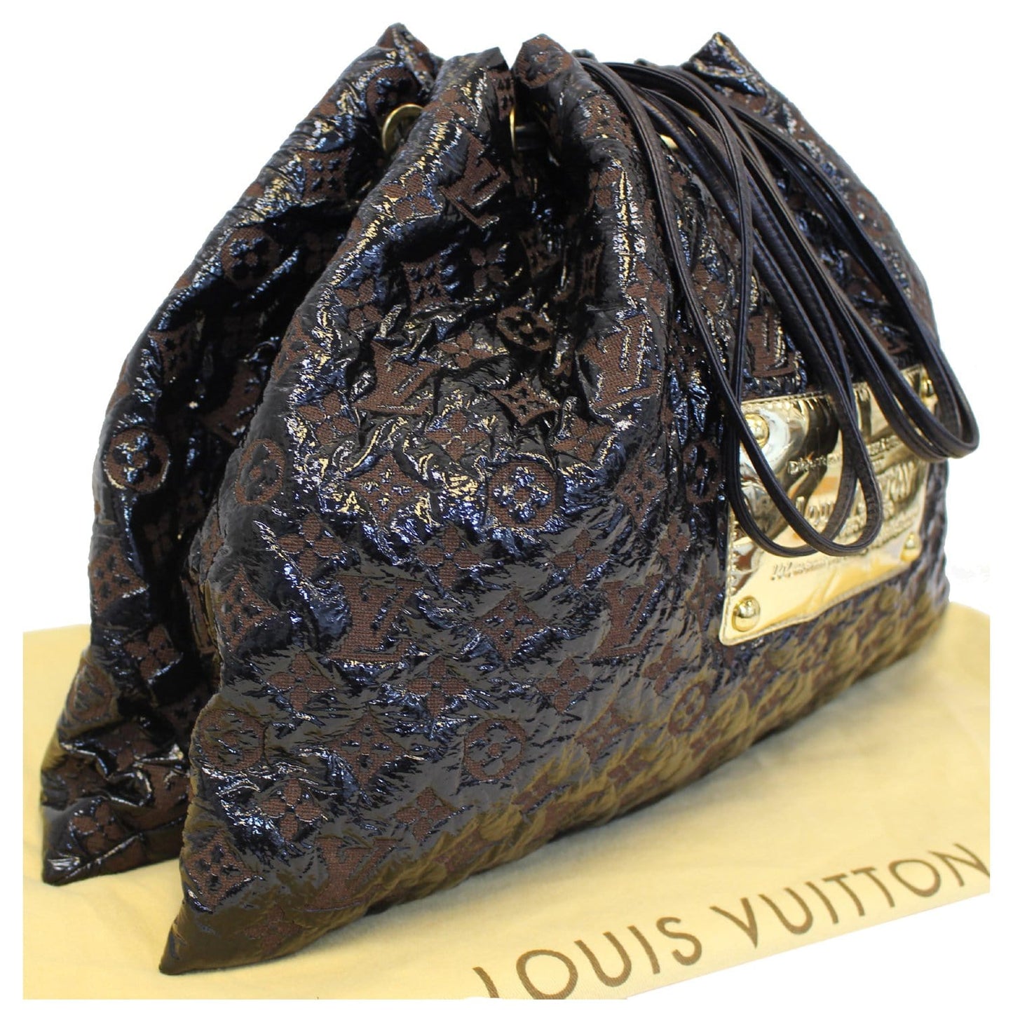 LOUIS VUITTON Squishy Monogram Vinyl Tote Bag Black