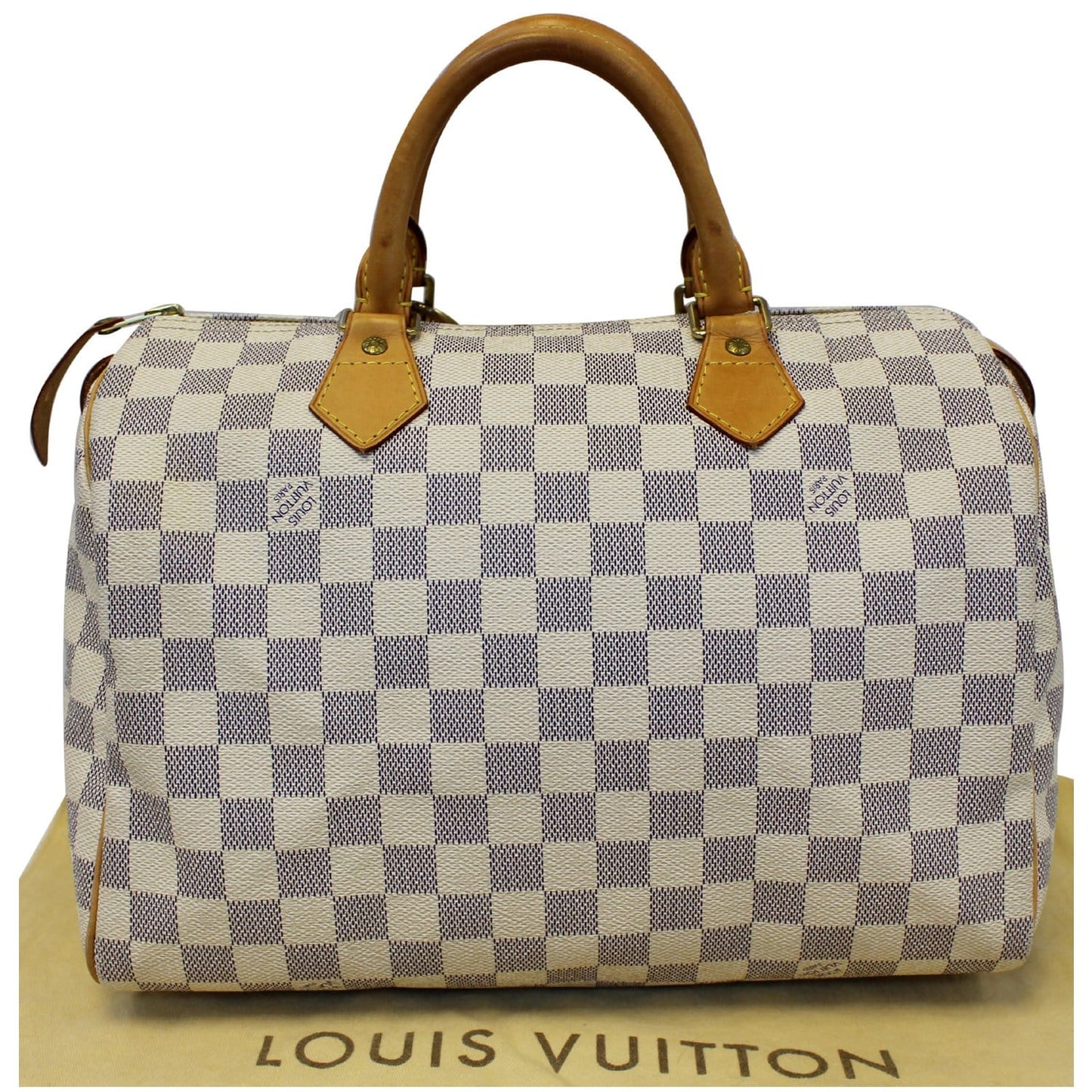 Louis Vuitton Speedy 30 Damier Azur Satchel Bag White