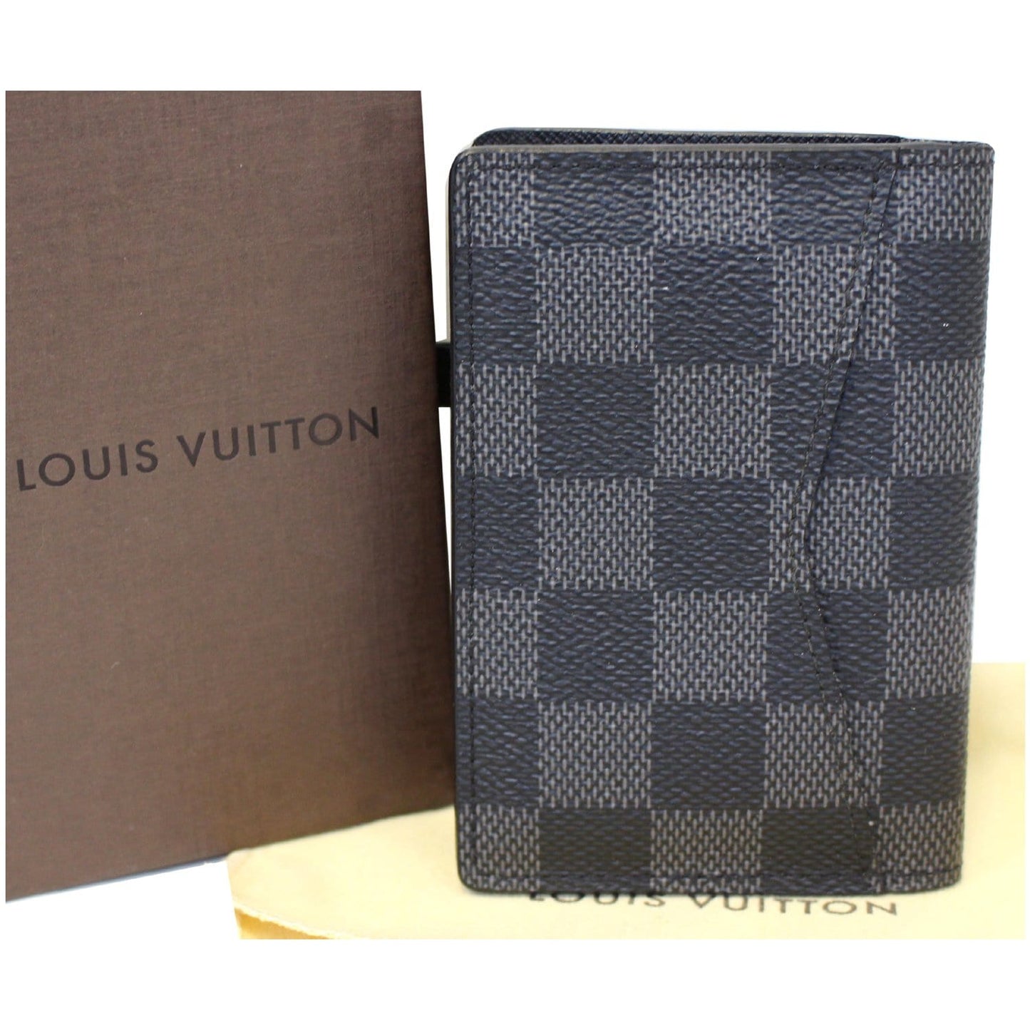 LOUIS VUITTON Pocket Organizer Damier Graphite Card Case Black