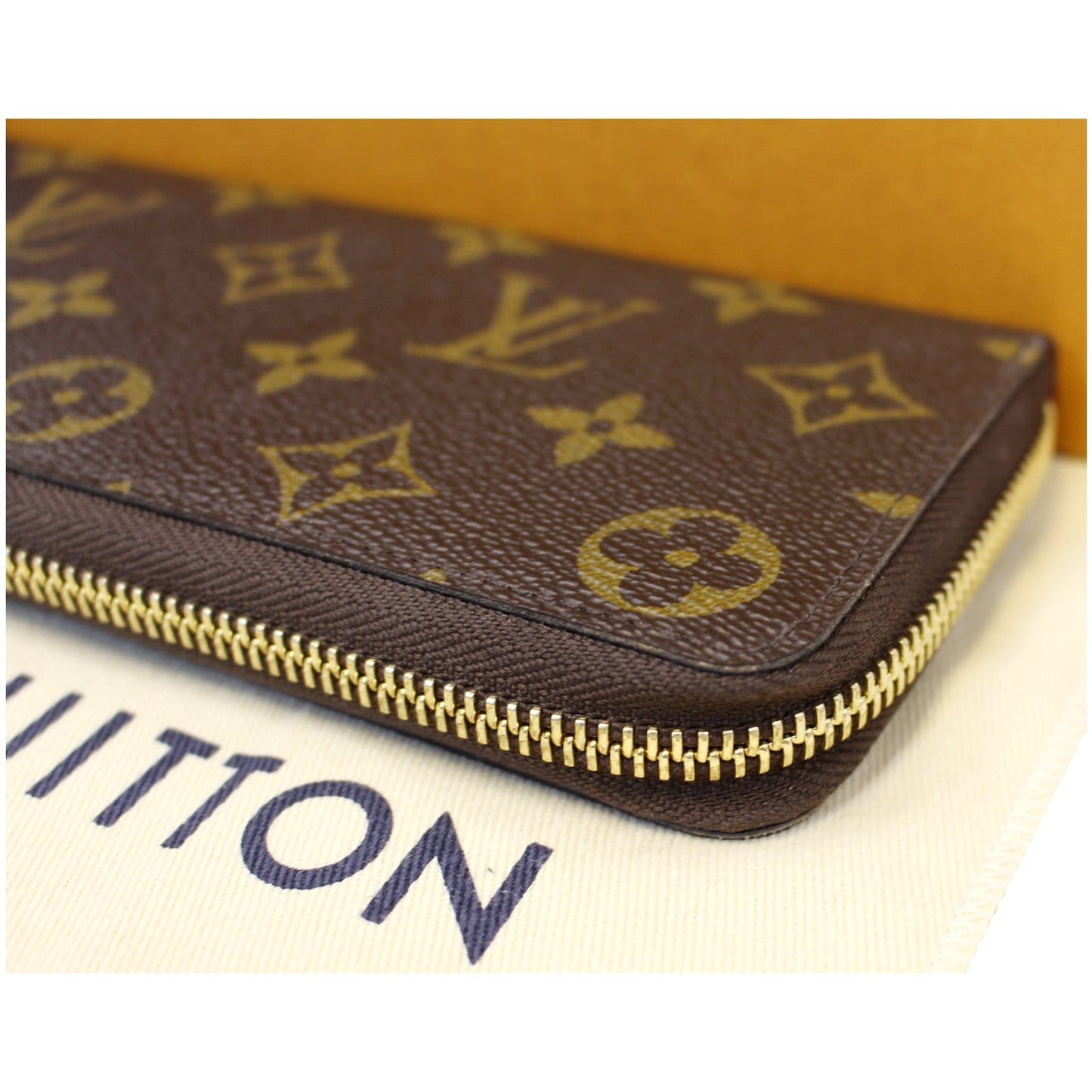 LOUIS VUITTON Clemence Monogram Canvas Wallet Brown