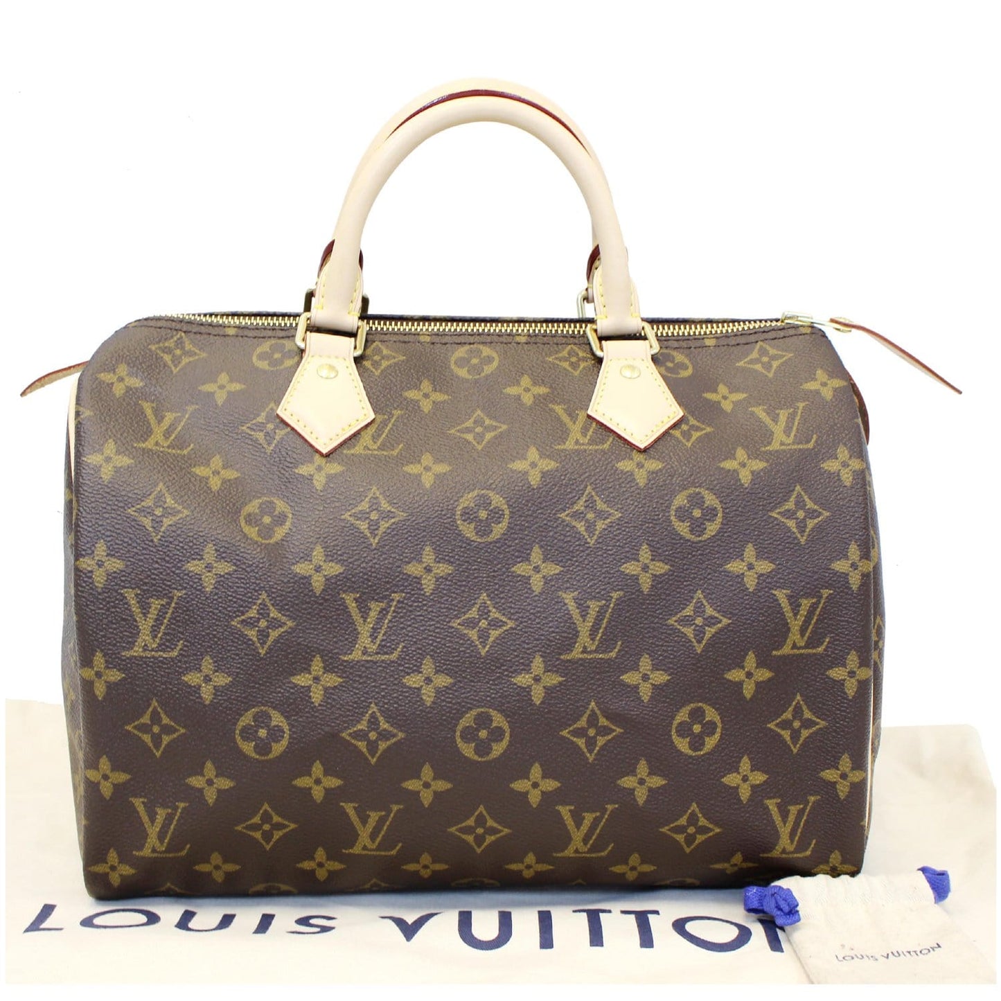 LOUIS VUITTON Speedy 30 Monogram Canvas Satchel Handbag Brown