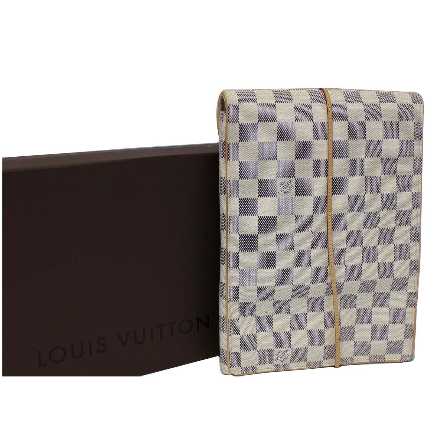 LOUIS VUITTON Folding Damier Azur Jewellery Case White