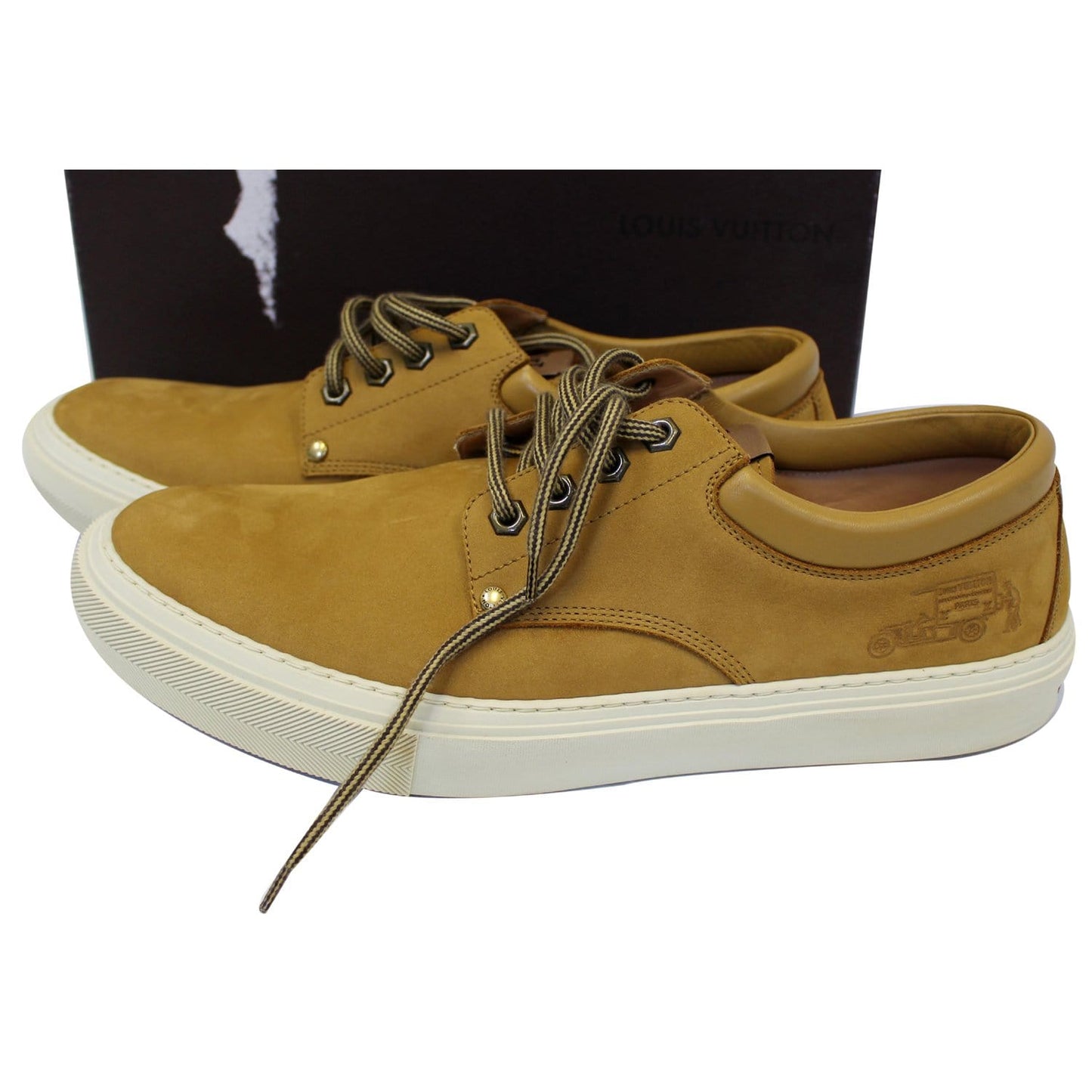 LOUIS VUITTON Marine Leather Boot Camel US 13