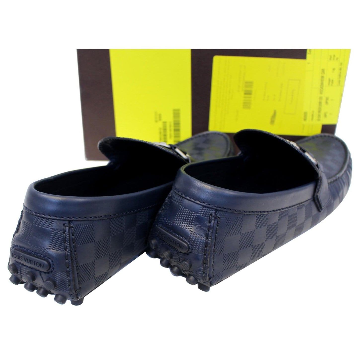 LOUIS VUITTON Hockenheim Damier Infini Moccasin Loafers Blue US 13