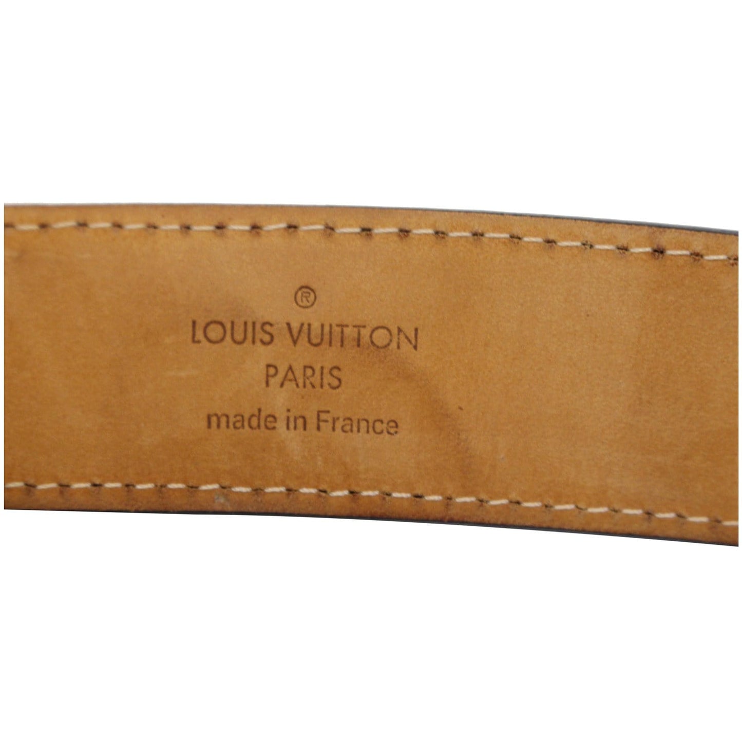 LOUIS VUITTON Tresor Damier Ebene Belt Brown Size 41