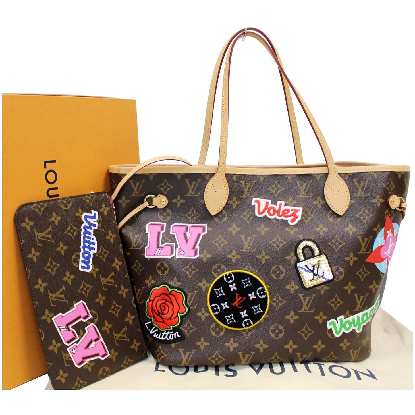LOUIS VUITTON Stories Neverfull MM Monogram Canvas Shoulder Bag Brown