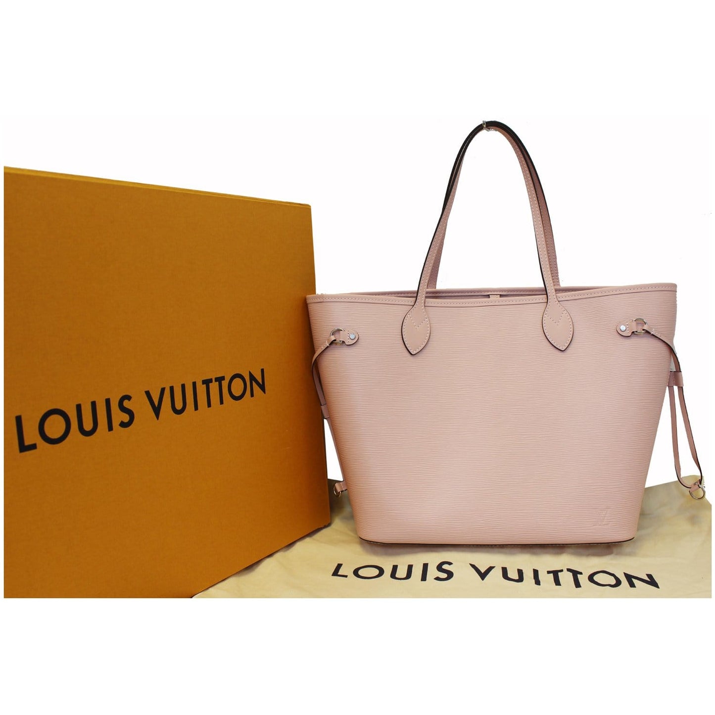 LOUIS VUITTON Neverfull MM Epi Leather Tote Shoulder Bag Rose Ballerine