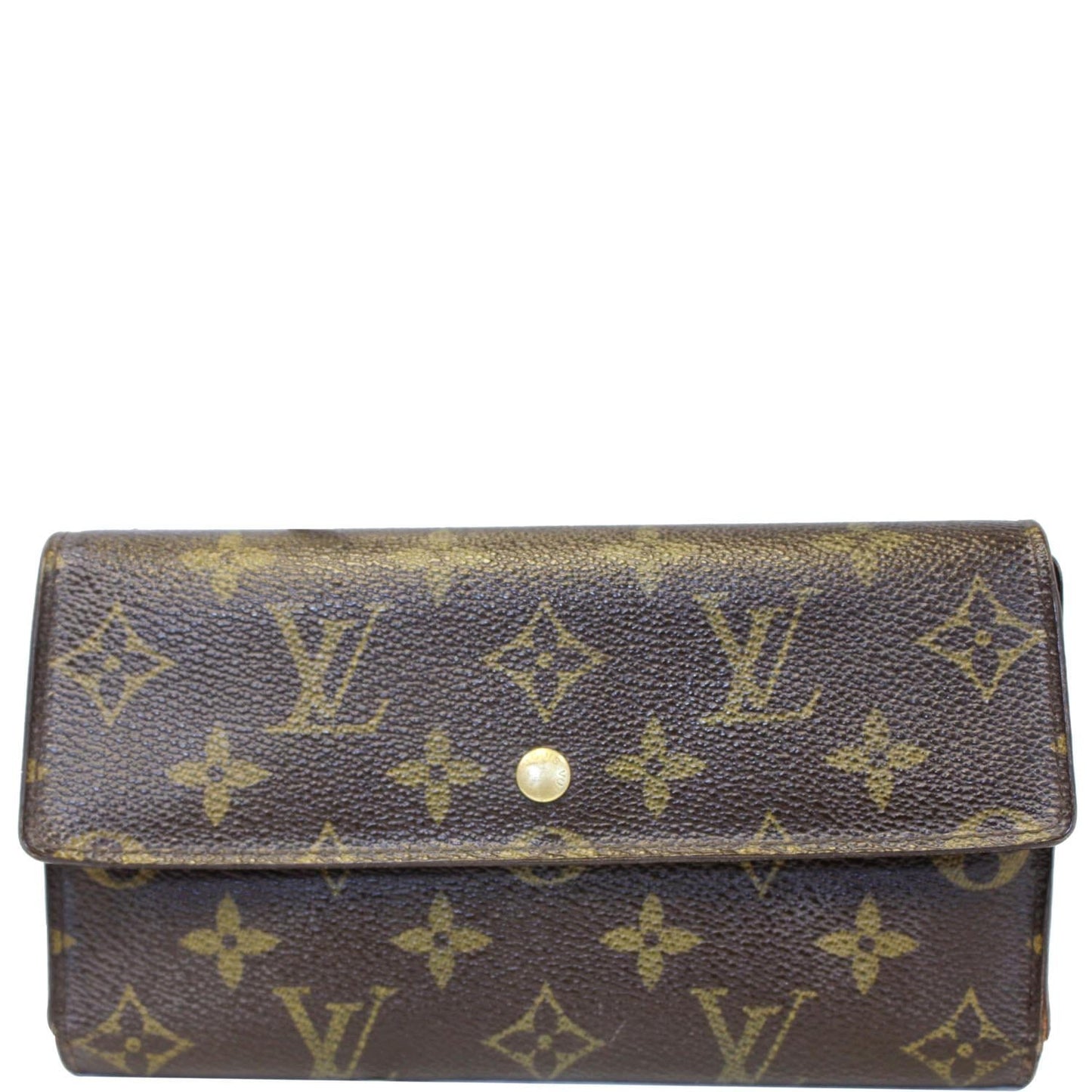 LOUIS VUITTON Porte Tresor International Monogram Canvas Wallet Brown