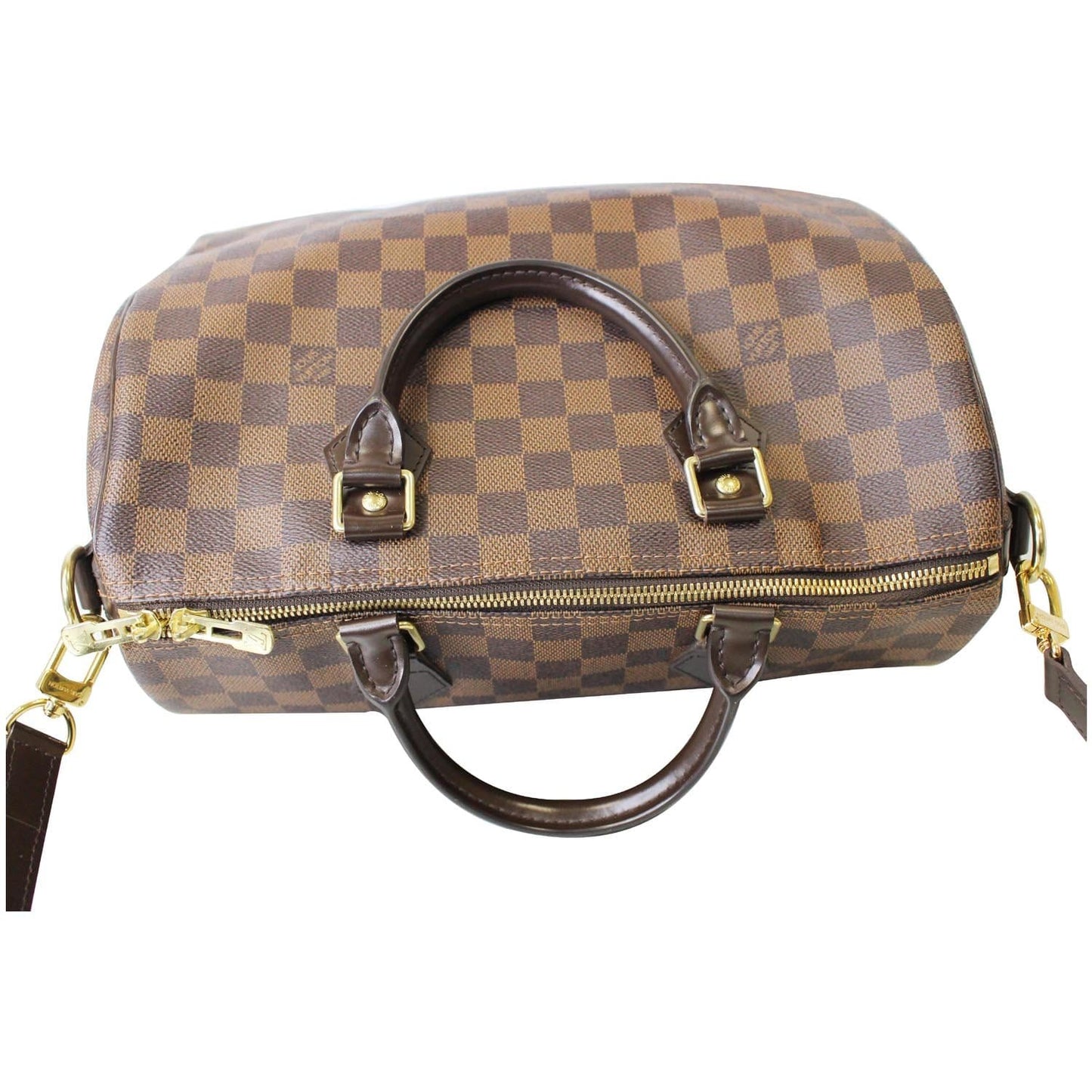 LOUIS VUITTON Speedy 30 Bandouliere Damier Ebene Shoulder Bag Brown