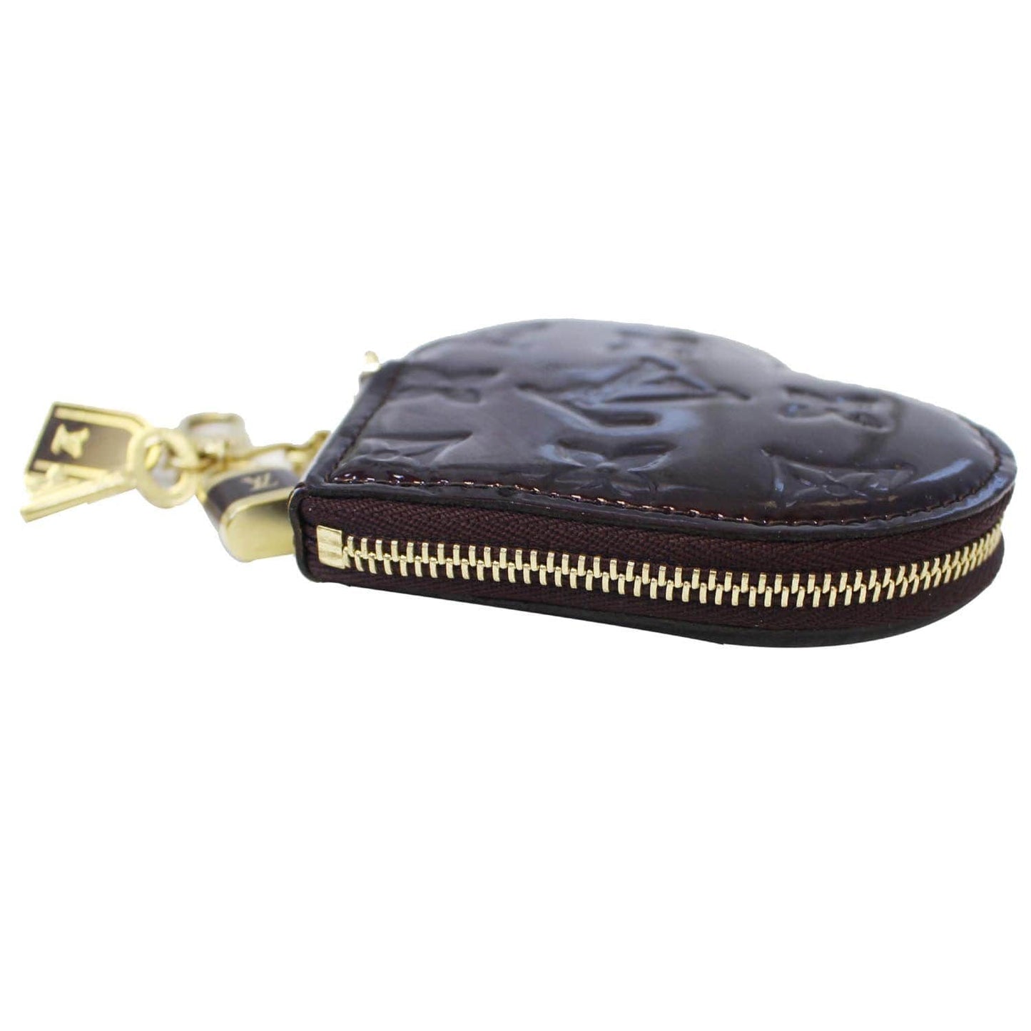 LOUIS VUITTON Heart Monogram Vernis Coin Purse Amarante