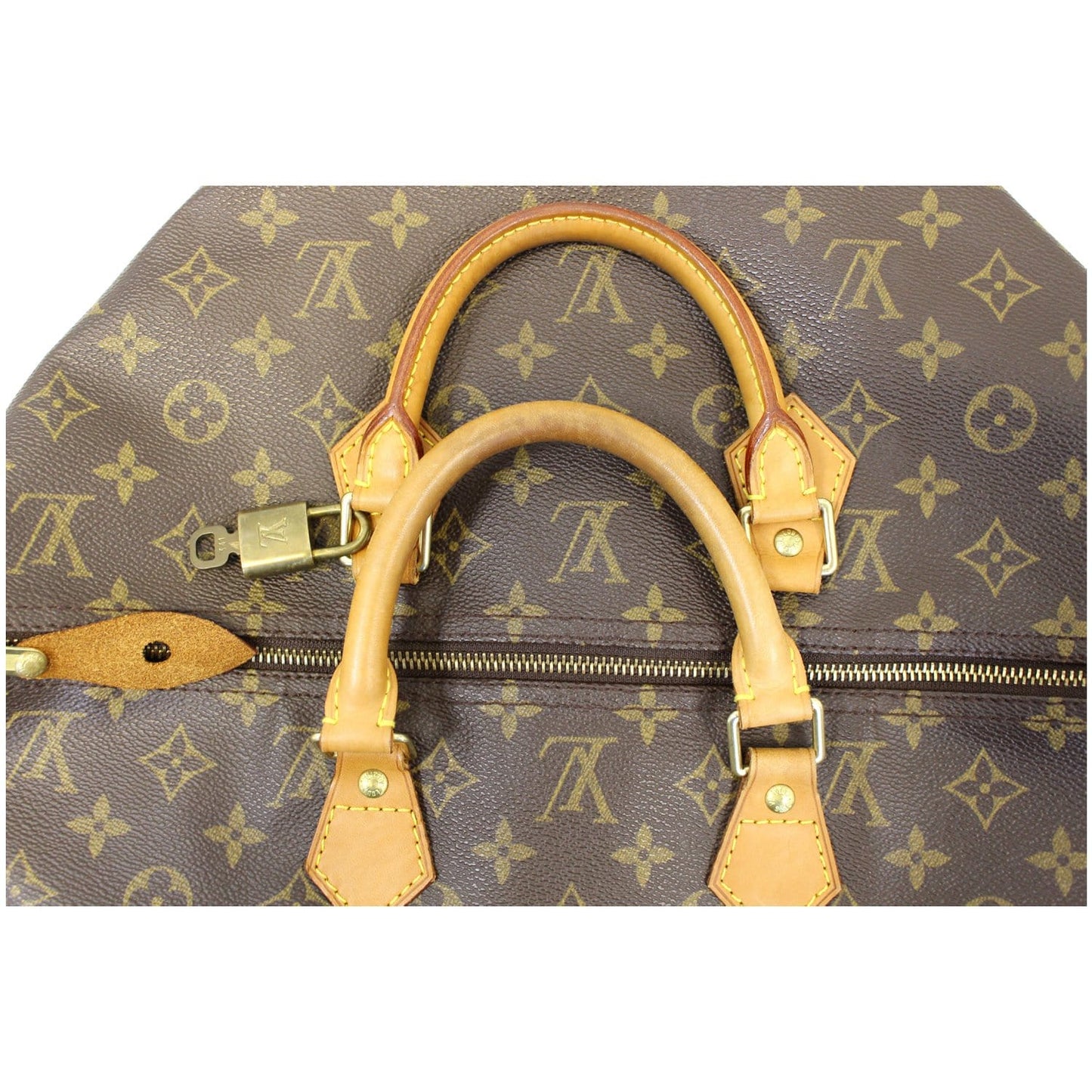 LOUIS VUITTON Speedy 40 Monogram Canvas Satchel Handbag Brown