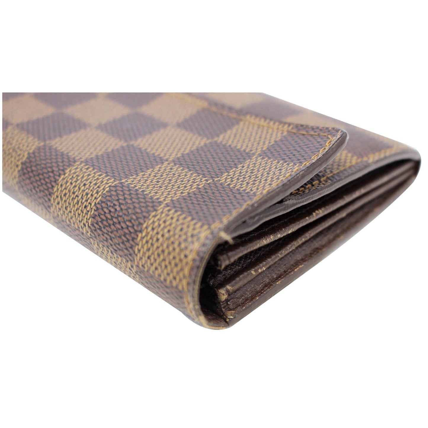 LOUIS VUITTON Sarah Damier Ebene Wallet Brown