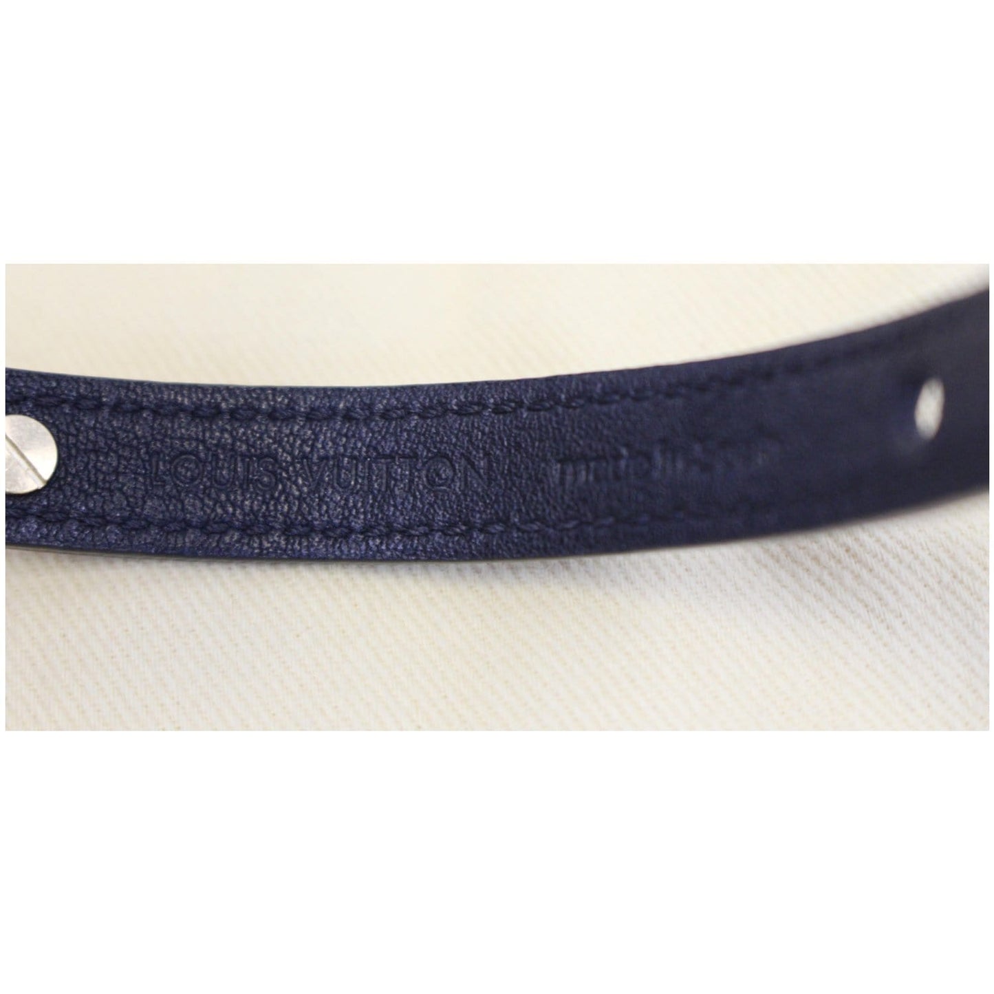 LOUIS VUITTON Logomania Vernis Leather Bracelet 19 Black