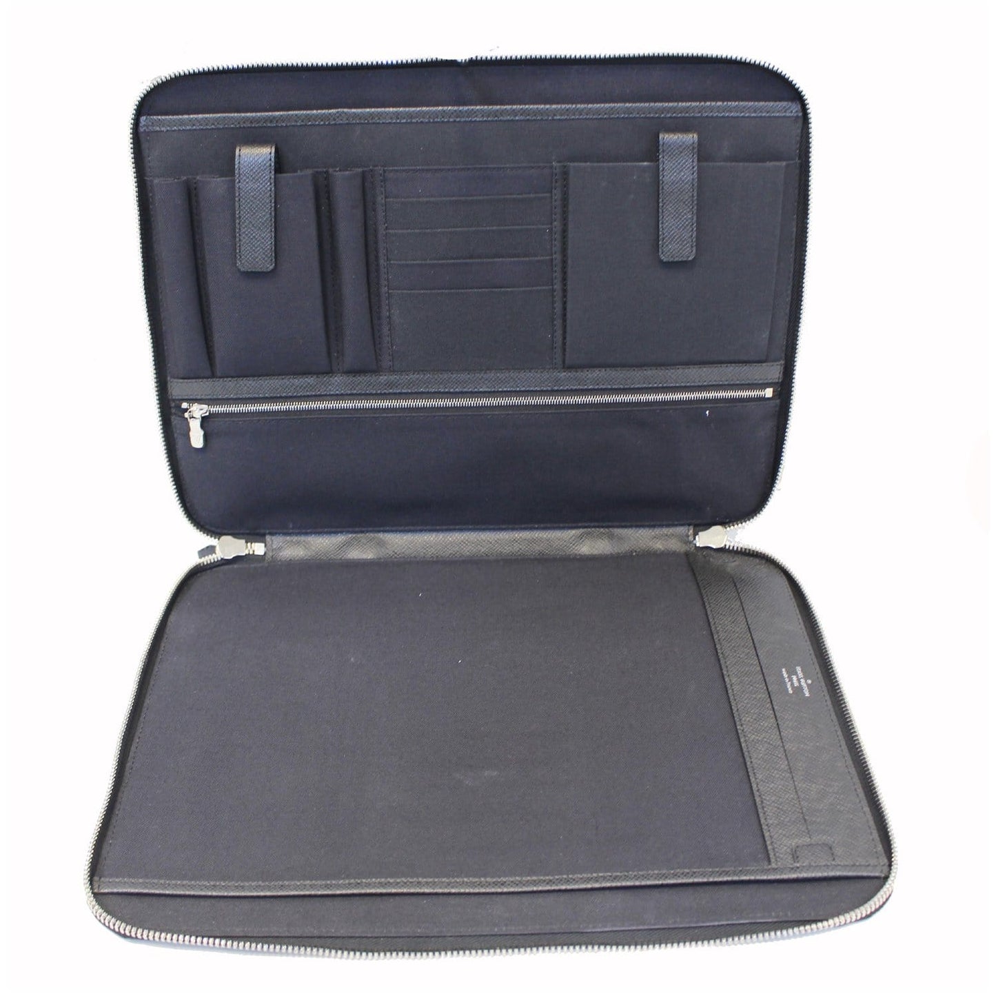LOUIS VUITTON Vladimir Taiga Leather Document Clutch Bag Grey
