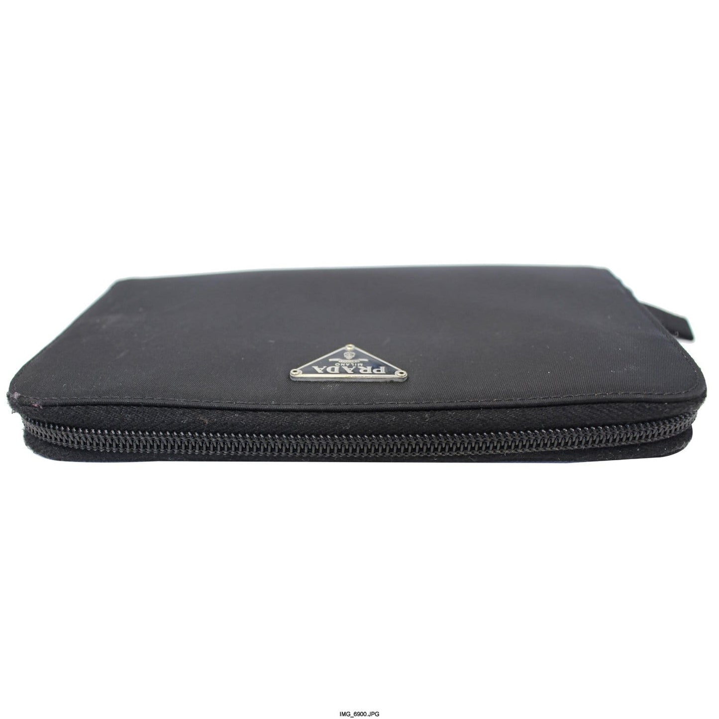 PRADA Black Nylon Zip Around Wallet