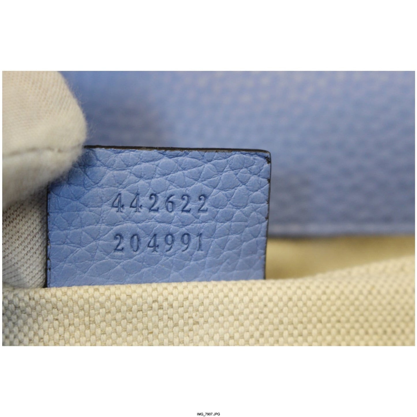 GUCCI GG Marmont Leather Top Handle Shoulder Bag Blue 442622