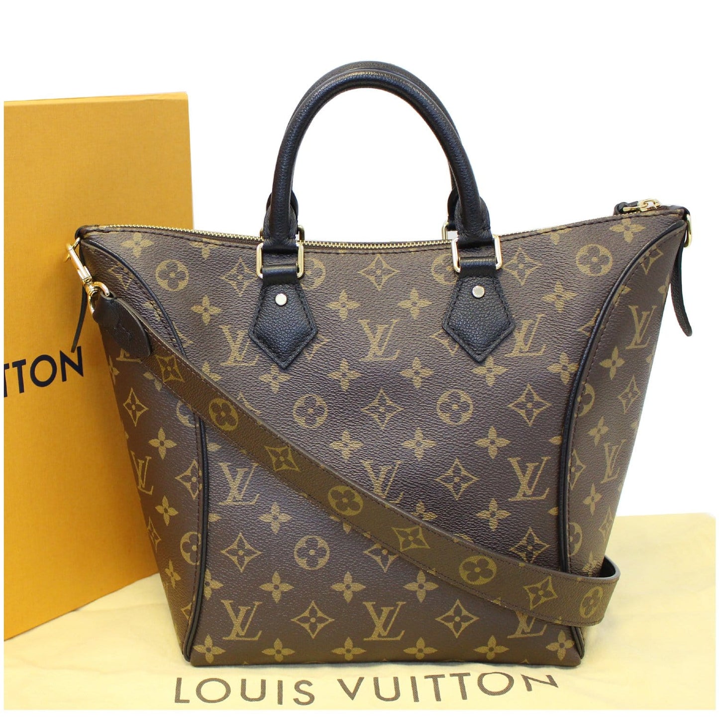 LOUIS VUITTON Tournelle PM Monogram Canvas Shoulder Handbag Black