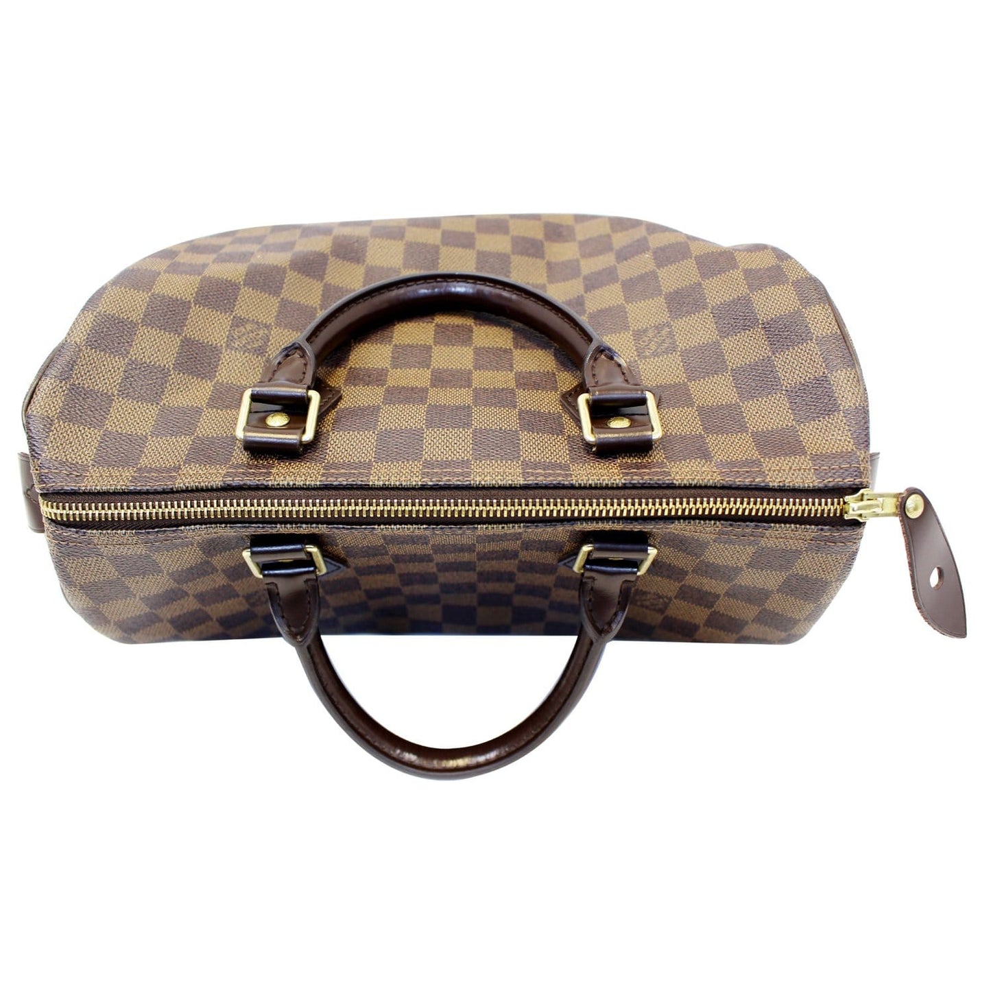 LOUIS VUITTON Speedy 30 Damier Ebene Brown Satchel Bag